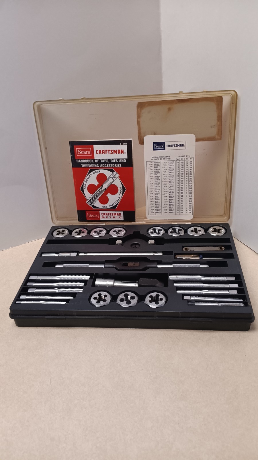 Vintage Sears Craftsman Metric Tap and Die Set Hexagon Threading Kit 28 Piece Vintage Sears Craftsman Metric Tap and Die Set Hexagon Threading Kit 28 Piece