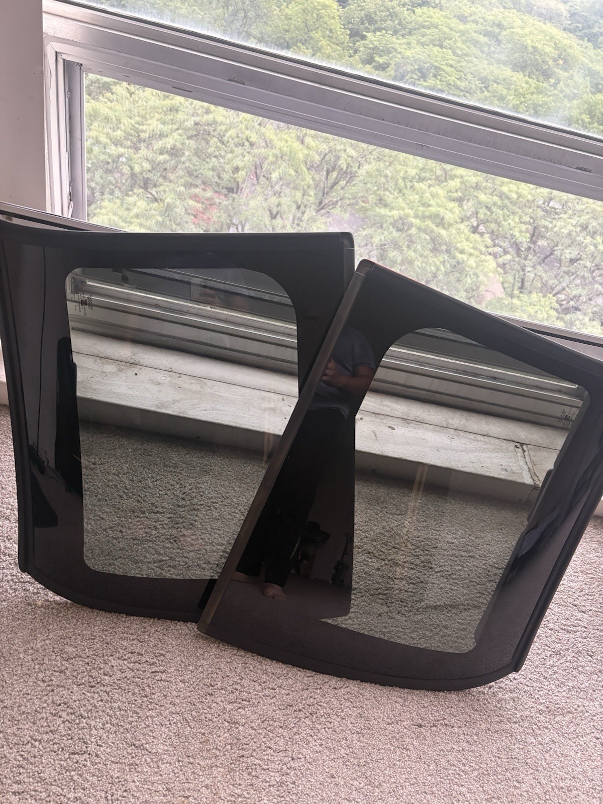 1993-2002 Chevy Camaro Pontiac Firebird Black Roof Glass T-Top Pair OEM W/ KEY