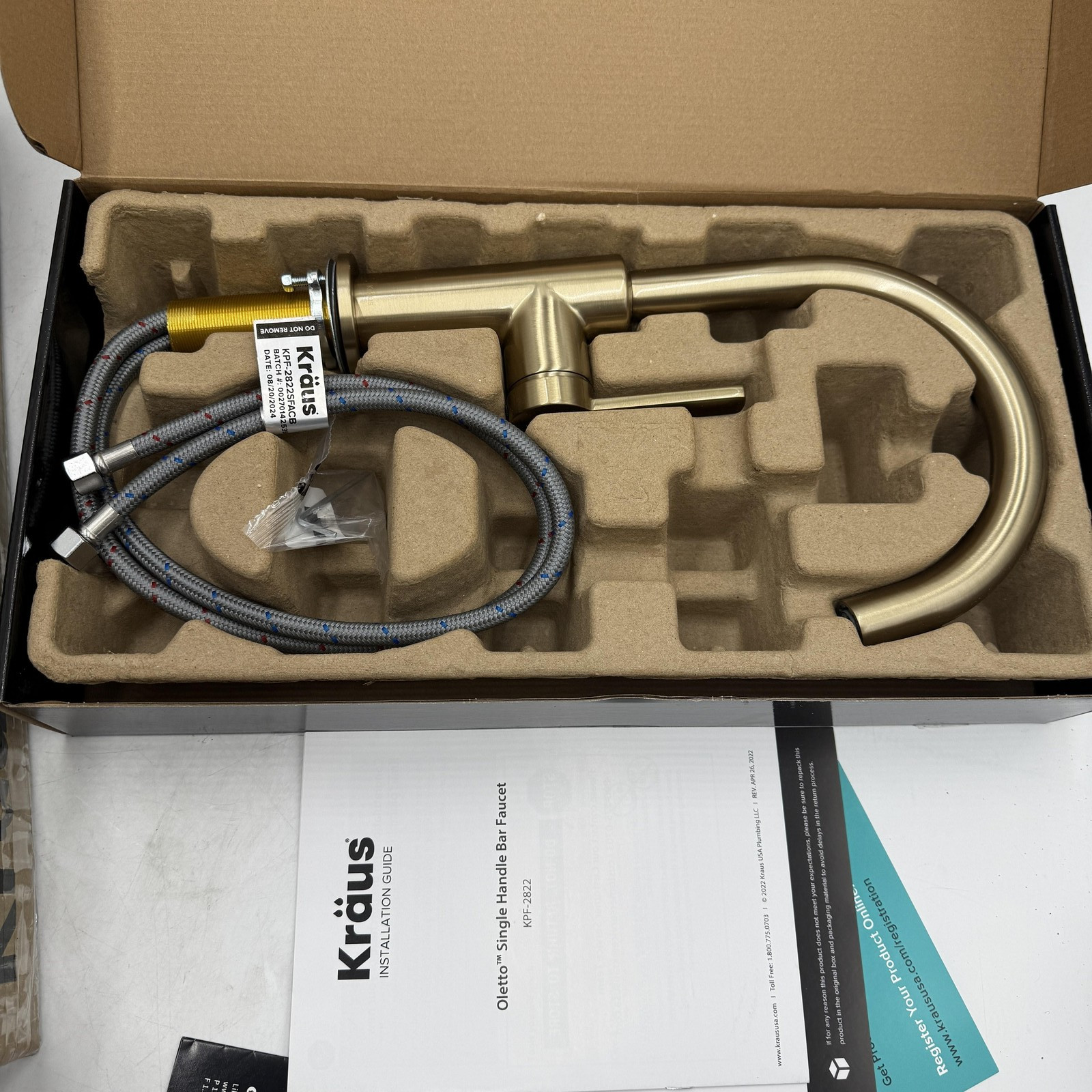 Kraus KPF-2822SFACB Oletto Single Handle Bar Faucet Spot Free Champagne Bronze