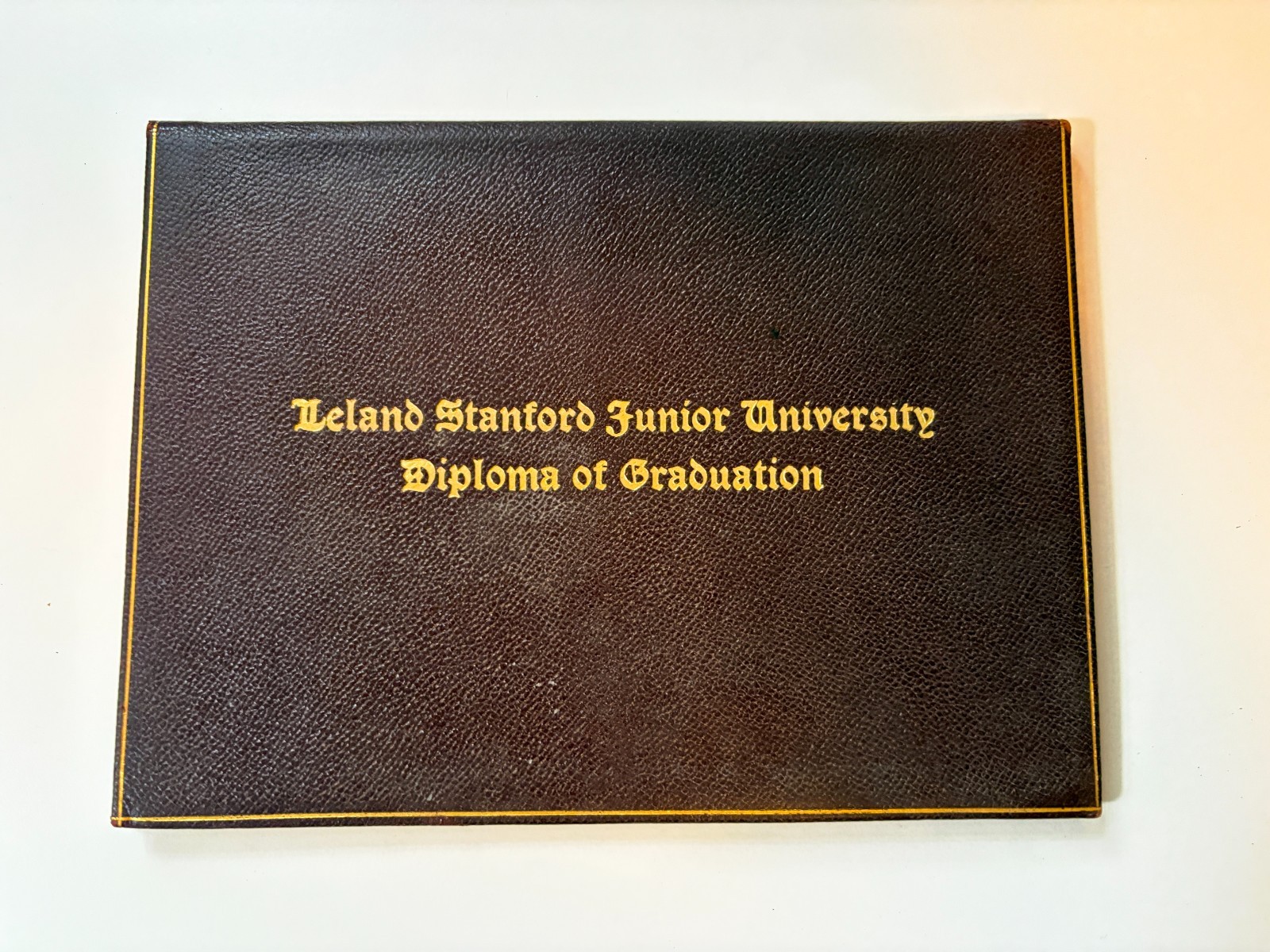 Vintage 1941 Leland Stanford Jr. University Graduation Diploma Folder Leather