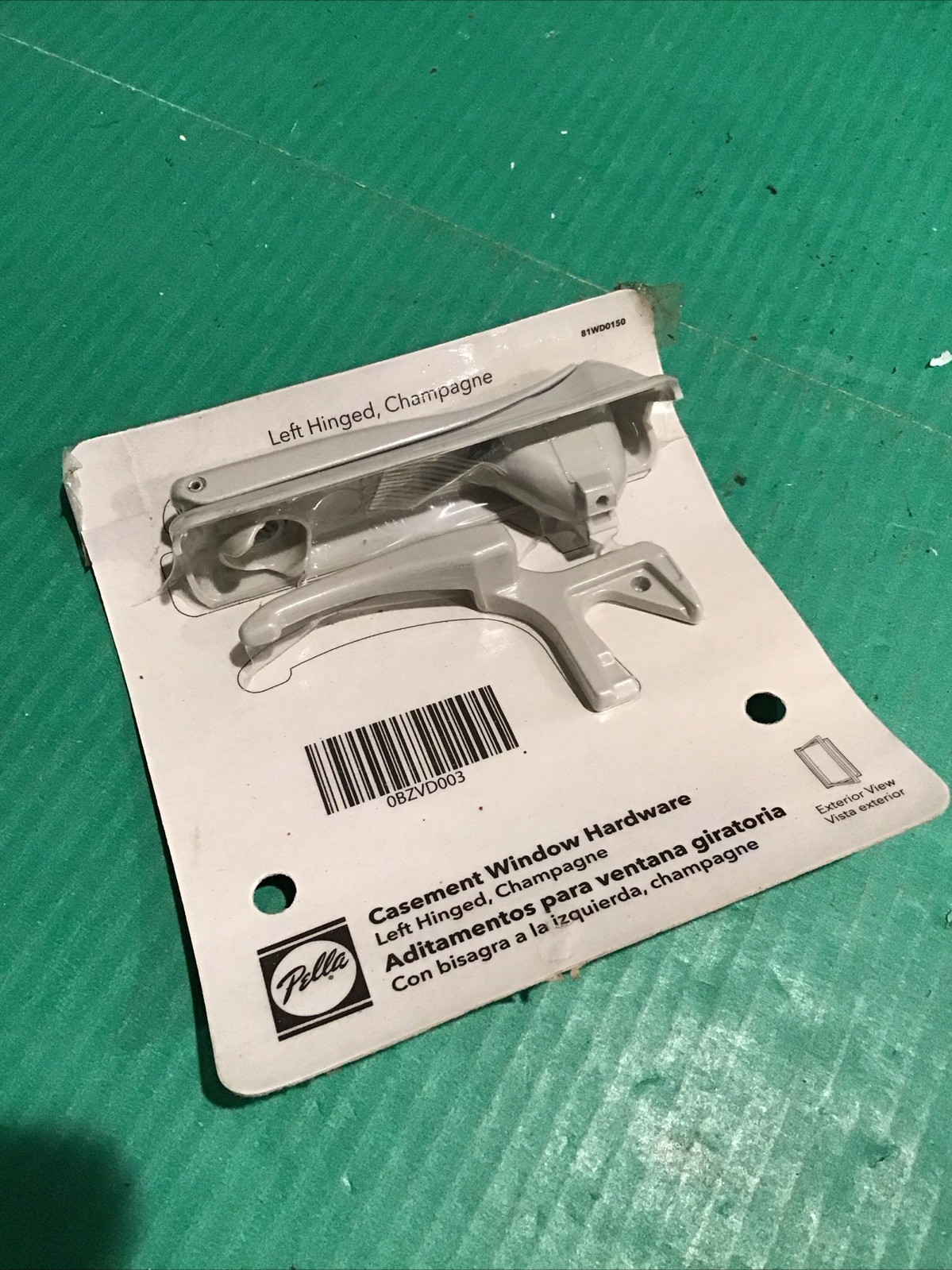 New Pella Casement Left Hinge Crank Handle Cover Lock Lever Champagne 0BZVD003 New Pella Casement Left Hinge Crank Handle Cover Lock Lever Champagne 0BZVD003