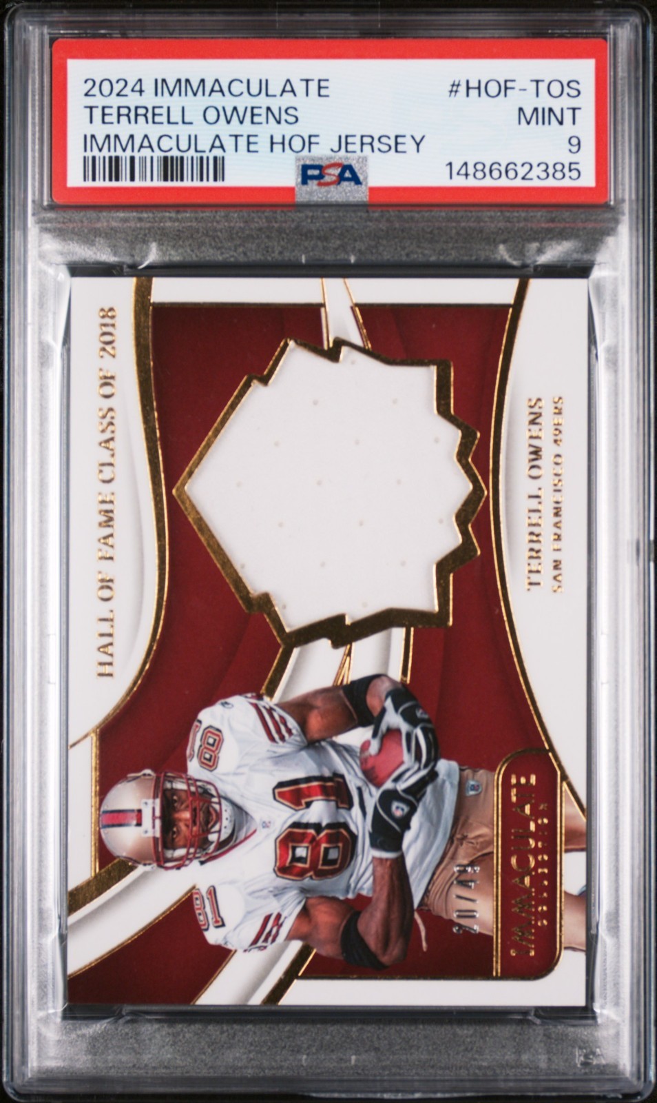 2024 Panini Immaculate Terrell Owens HOF Jersey #HOF-TOS /49 PSA 9 49ers 2024 Panini Immaculate Terrell Owens HOF Jersey #HOF-TOS /49 PSA 9 49ers