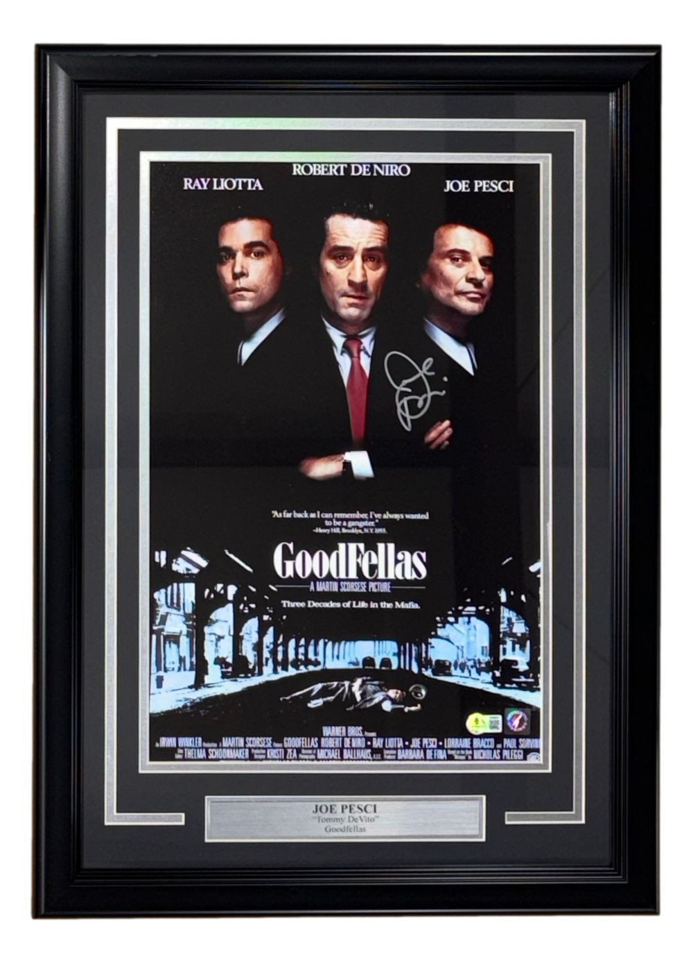 Joe Pesci Signed Autographed Framed 11x17 Goodfellas Movie Photo BAS LOA