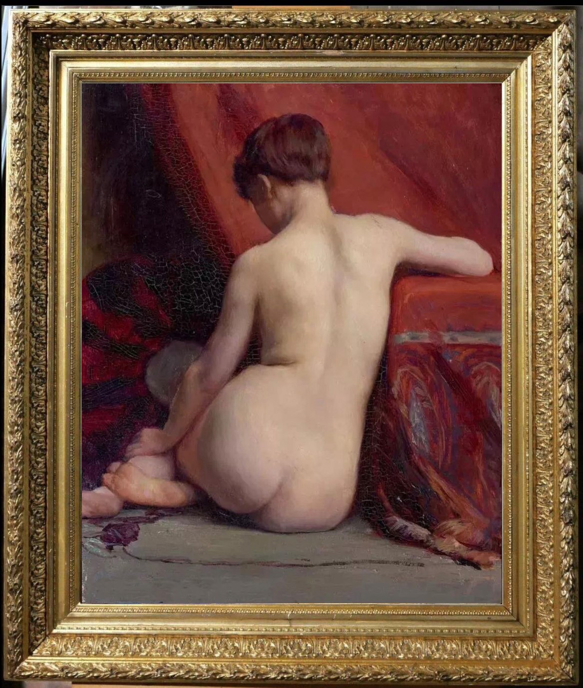 Hand Painted Classical Oil Painting Female Women Nude Canvas Art Antique Style