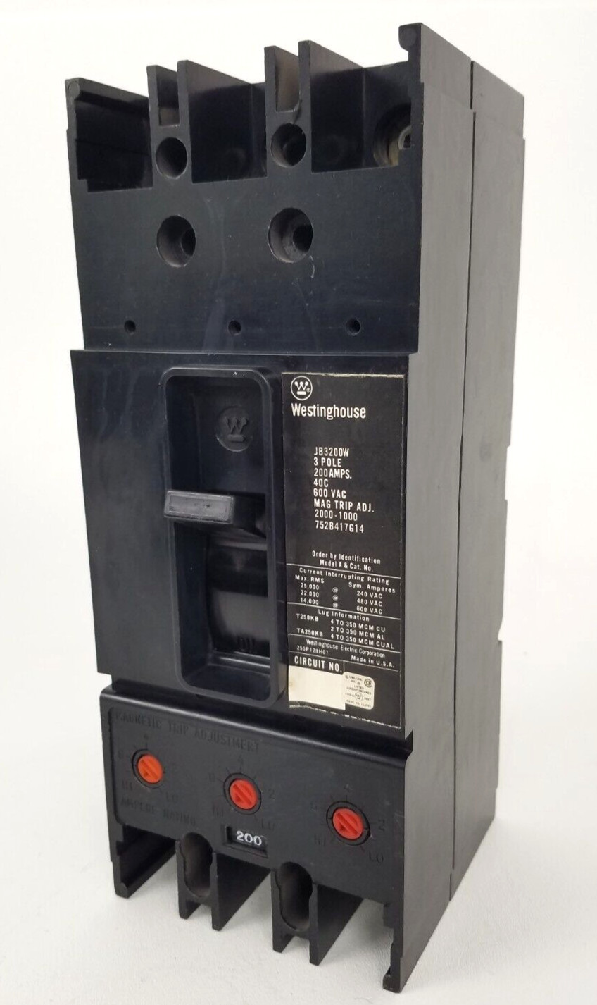 JB3200W Westinghouse 200 Amp Circuit Breaker *NEXT DAY OPTION* JB3200W Westinghouse 200 Amp Circuit Breaker *NEXT DAY OPTION*