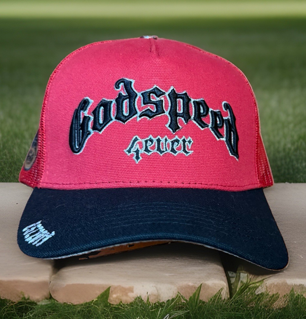 Godspeed Forever Trucker Hat (NWOT) Adjustable Snapback Baseball Hat Red & Black