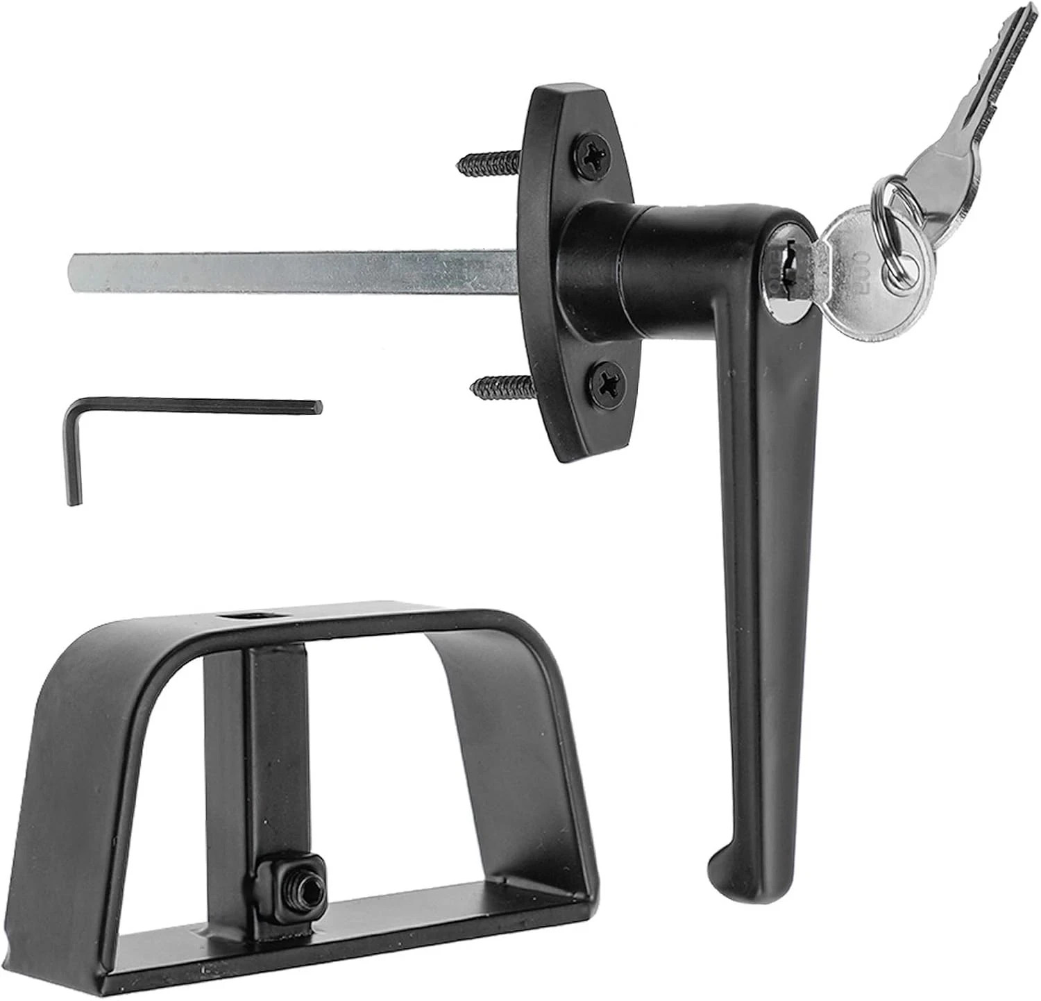 Shed Door Latch L-Handle Lock Kit with 2 Keys 4-1/2\ Shed Door Latch L-Handle Lock Kit with 2 Keys 4-1/2\