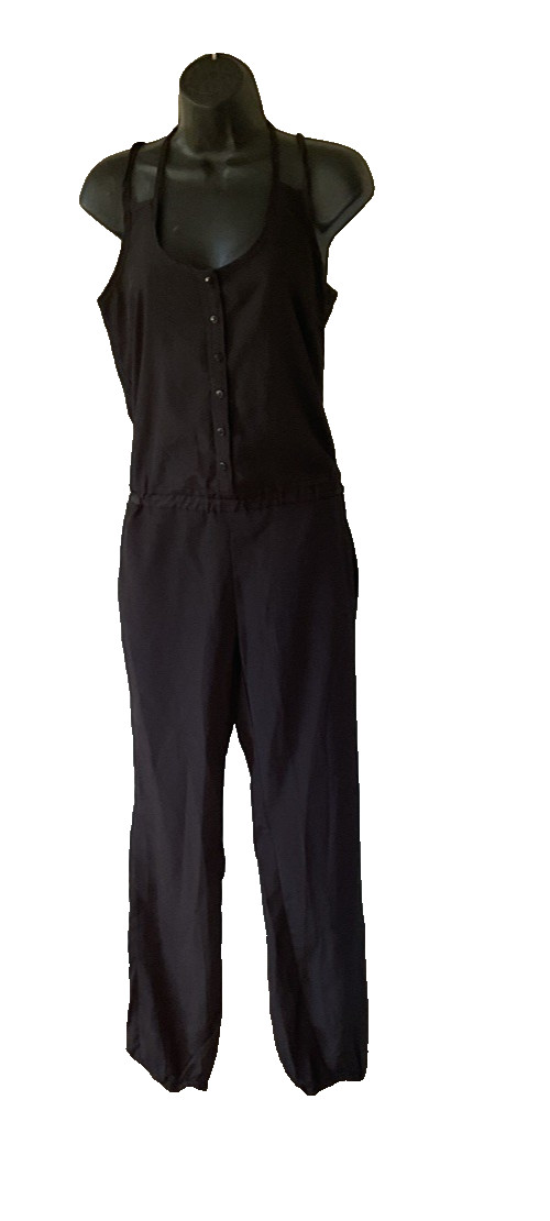 TOXIK Toxik3 Black Flowy Strappy Beachy Sleeveless Halter Jumpsuit Sz S