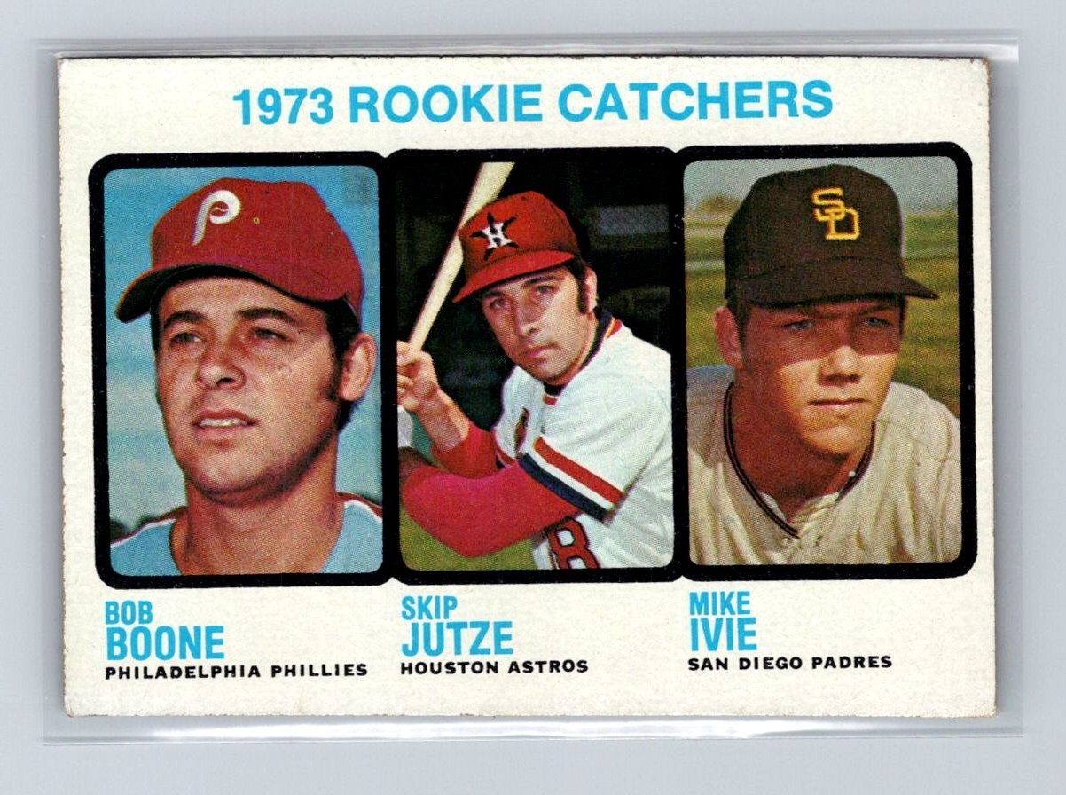 81928 1973 Topps #613 Rookies Bob Boone Skip Jutze Mike Ivie EX+NO CREASES BK$30