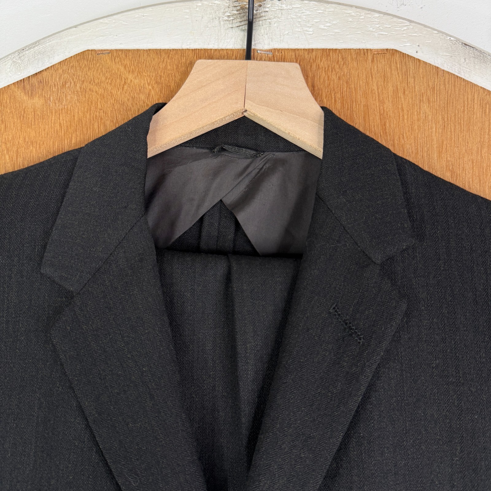 VTG Herringbone Suit Mens 38R Gray 3 Button 1950s Wool Bespoke Canvas 30x31 Flat VTG Herringbone Suit Mens 38R Gray 3 Button 1950s Wool Bespoke Canvas 30x31 Flat