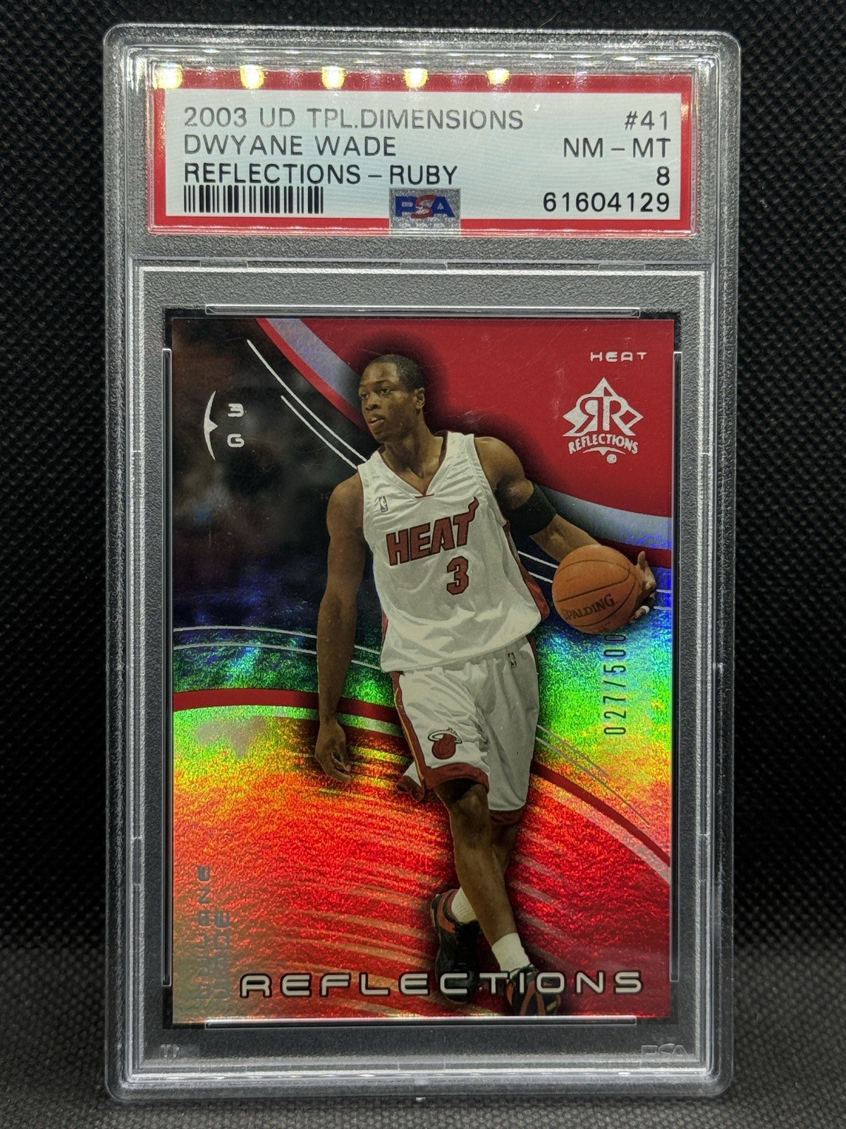 2003-04 Upper Deck Triple Dimensions - Reflections Dwyane Wade #41 Ruby /500 RC