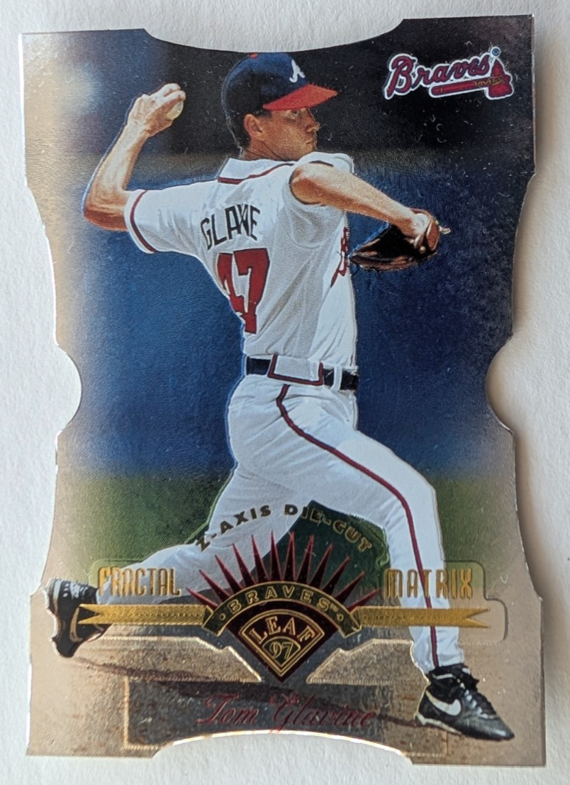 1997 Leaf TOM GLAVINE Die-Cut Z-AXIS  Fractal Matrix Card #40 ATLANTA BRAVES