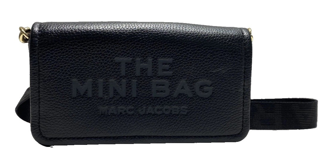 MARC JACOBS Black Pebbled Leather “The Mini Bag” Crossbody/Shoulder Handbag MARC JACOBS Black Pebbled Leather “The Mini Bag” Crossbody/Shoulder Handbag