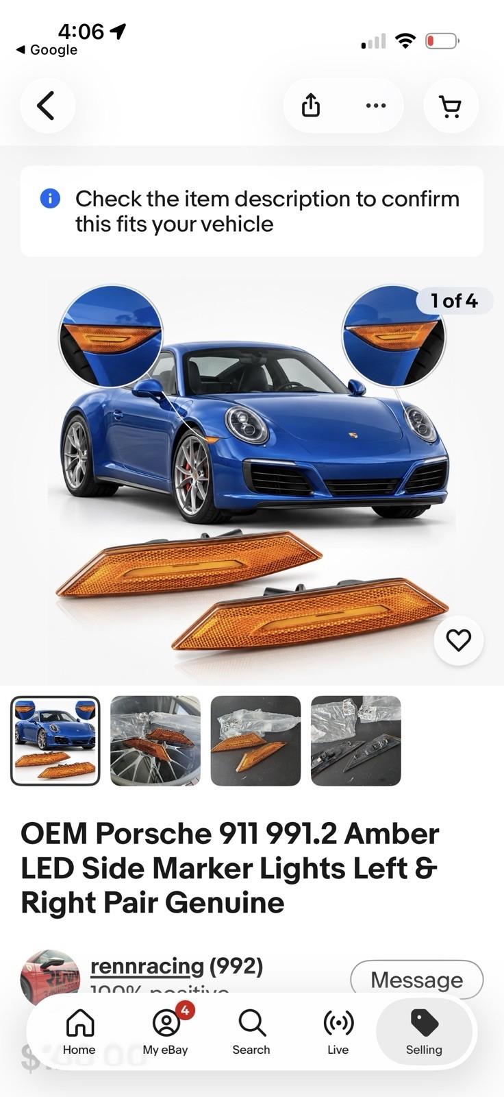 Porsche 911 992.2 Amber Side Markers