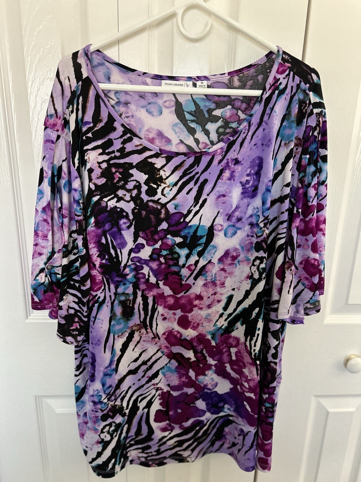 Susan Graver Multicolor Print Tunic Top Size 3X Susan Graver Multicolor Print Tunic Top Size 3X