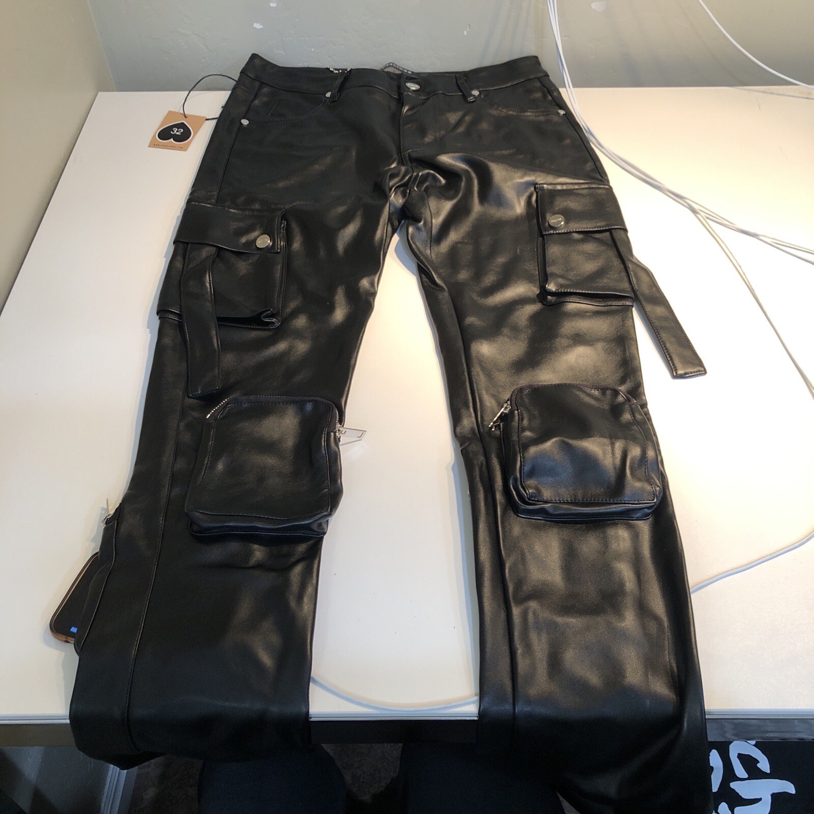 Pheelings Men\'s Never Look Back Cargo Flare Stack Pants Black Size 32