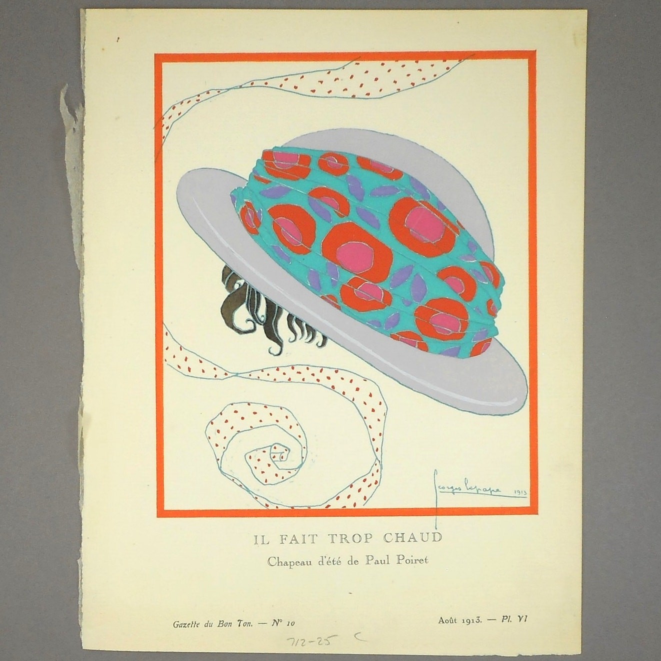 Antique Georges Lepape Pochoir Gazette du Bon Ton French Fashion Magazine Plate
