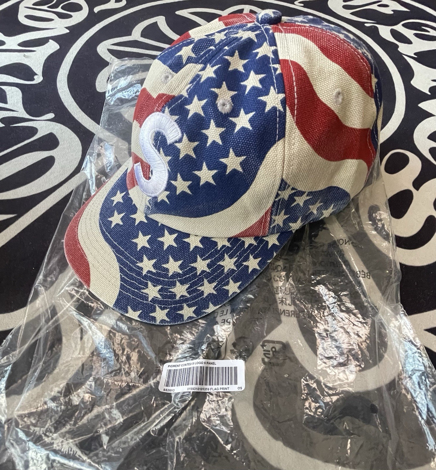 Brand New SS26 Supreme Pigment Coated S Logo 6-Panel Cap American Flag Brand New SS26 Supreme Pigment Coated S Logo 6-Panel Cap American Flag