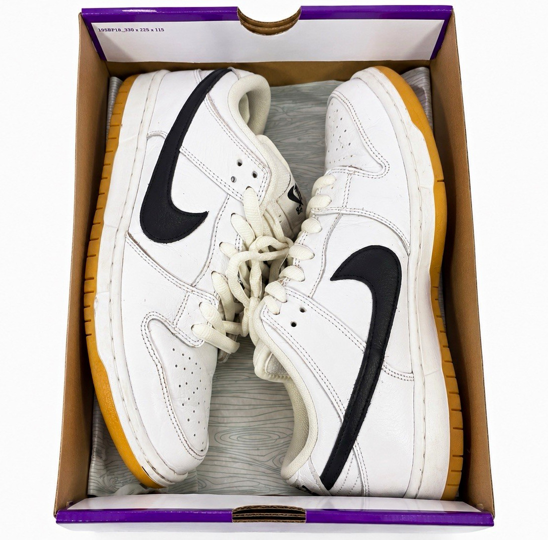 Nike SB Dunk Low Pro White Black Gum CD2563-101 Men’s Size 10 OG Box