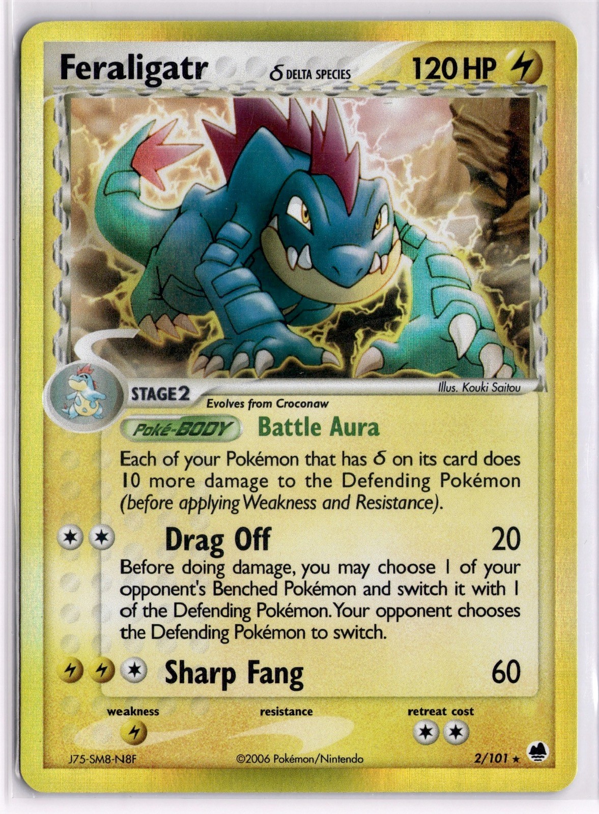 Feraligatr 2/101 Holo Rare Dragon Frontiers Pokemon Near Mint
