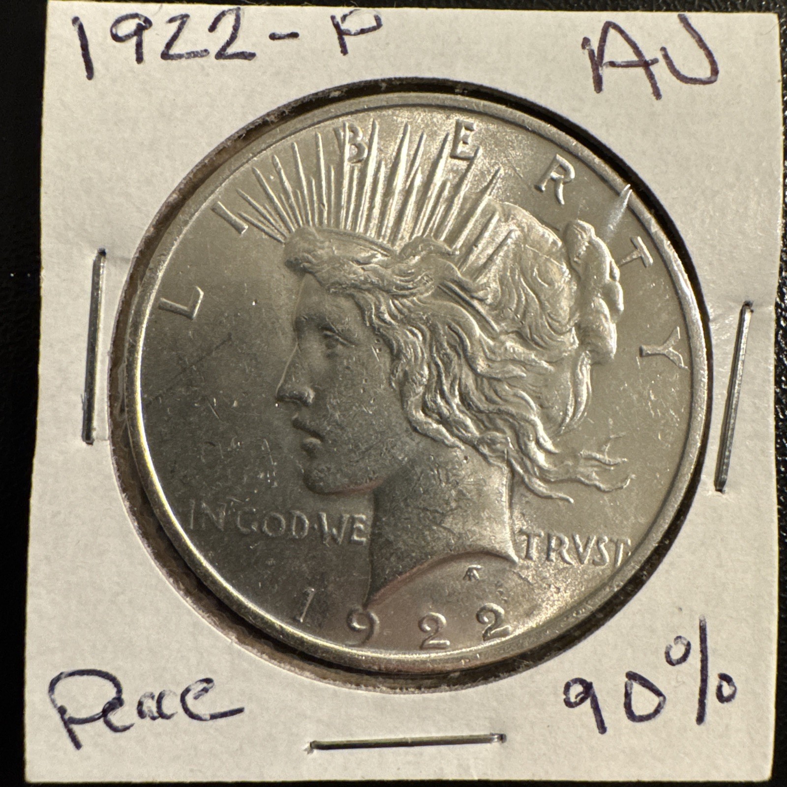 1922-P Peace Silver Dollar 90% US Coin AU Details 1922-P Peace Silver Dollar 90% US Coin AU Details