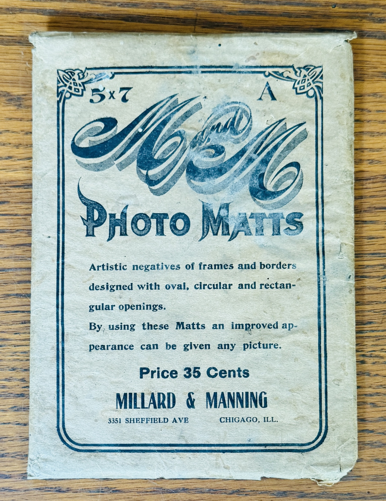 VTG MILLARD MANNING PHOTO MATTS 12 Ornate 5 x 7 Negative Frames Borders Pictures