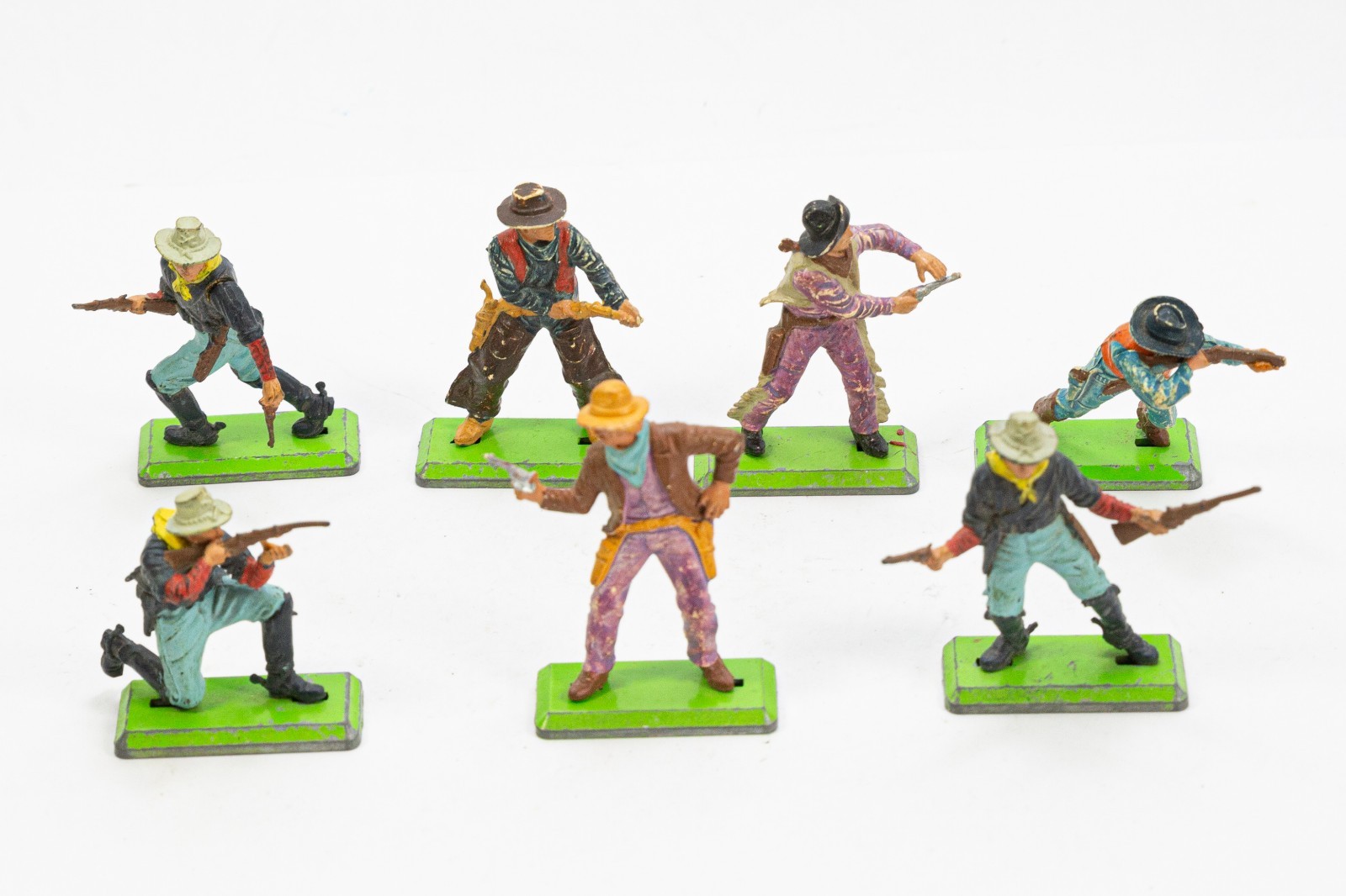 Vintage Britains Deetail Wild West Cowboys Gunfighters 1 32 Scale Lot of 7