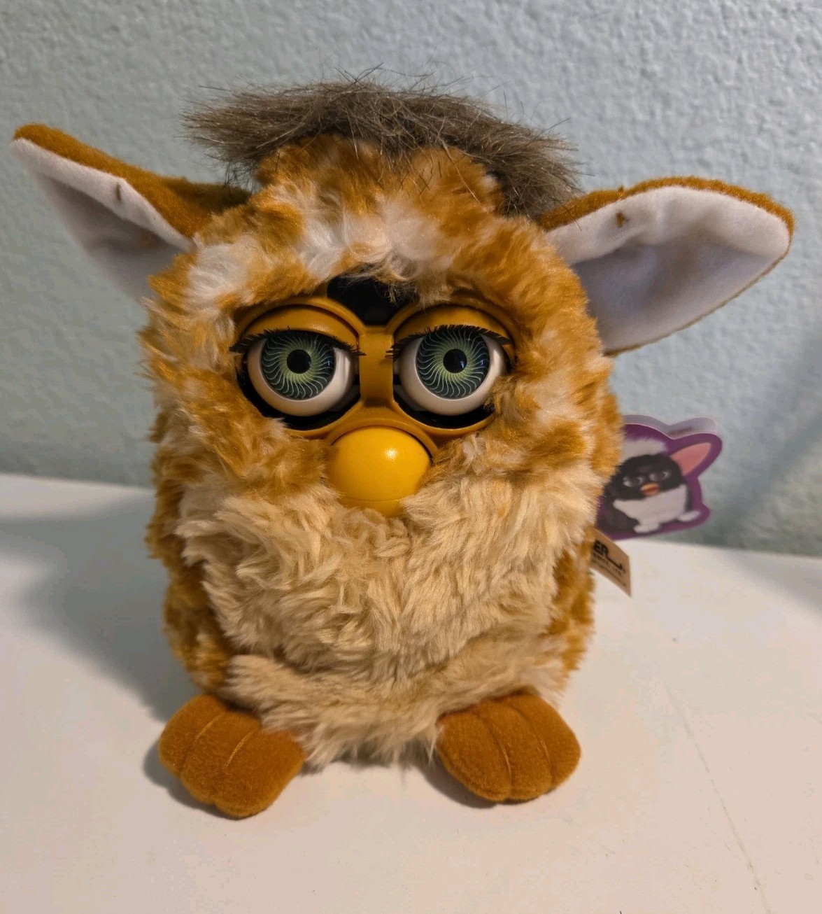 Vintage 1998 Tiger Furby Tan and Brown Giraffe Blue Eyes Tags 70-800 NWT Tested 