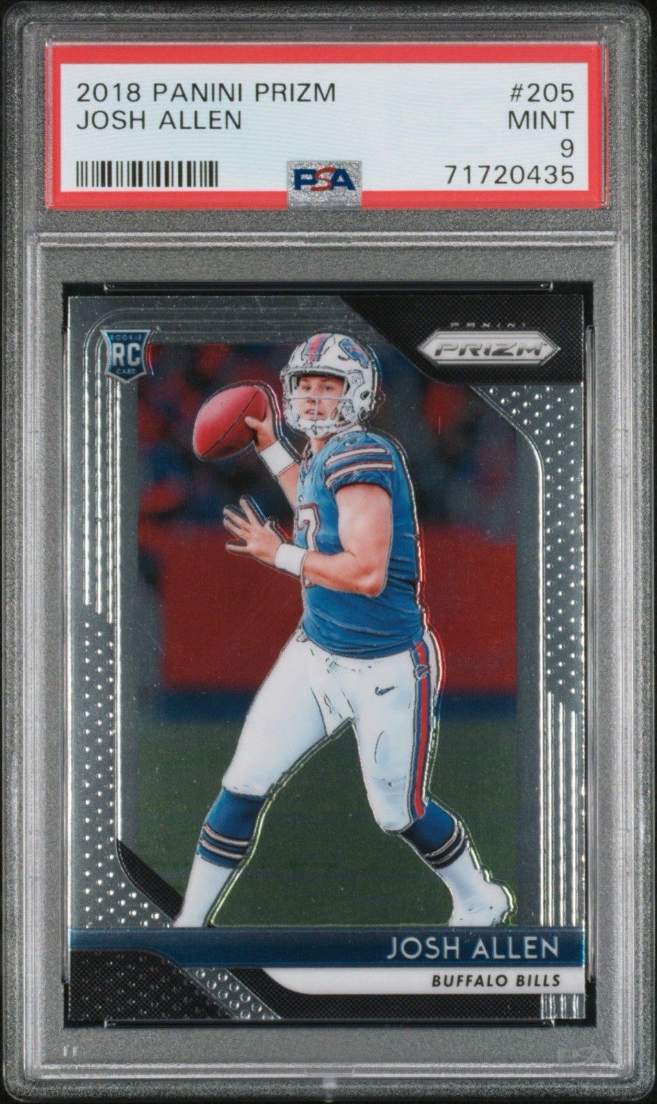 JOSH ALLEN MINT PSA 9 ROOKIE 2018 PANINI PRIZM #205 BASE RC BUFFALO BILLS JOSH ALLEN MINT PSA 9 ROOKIE 2018 PANINI PRIZM #205 BASE RC BUFFALO BILLS
