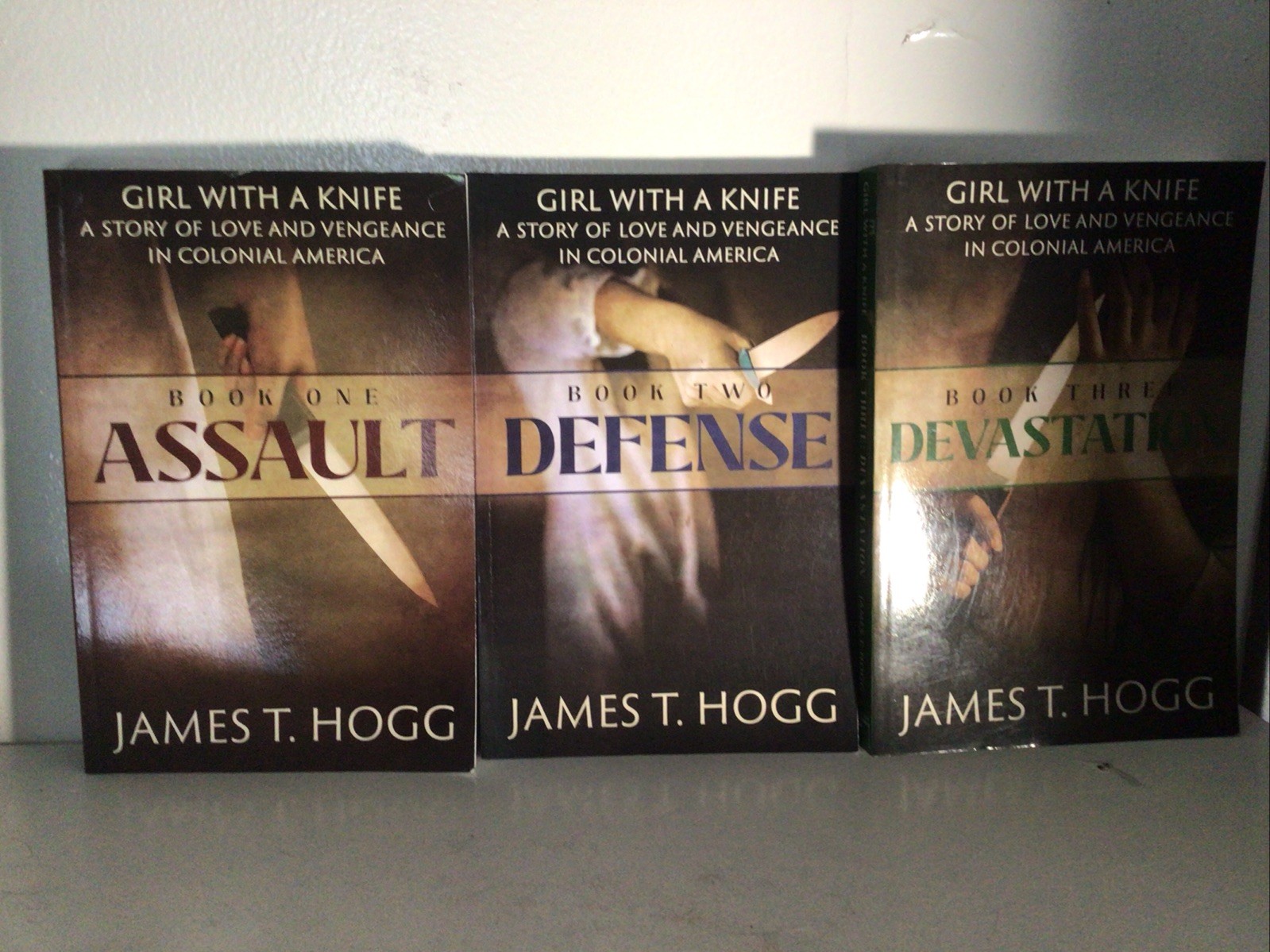 Girl with a Knife Trilogy, James T. Hogg, PB VG Assault, Defense…