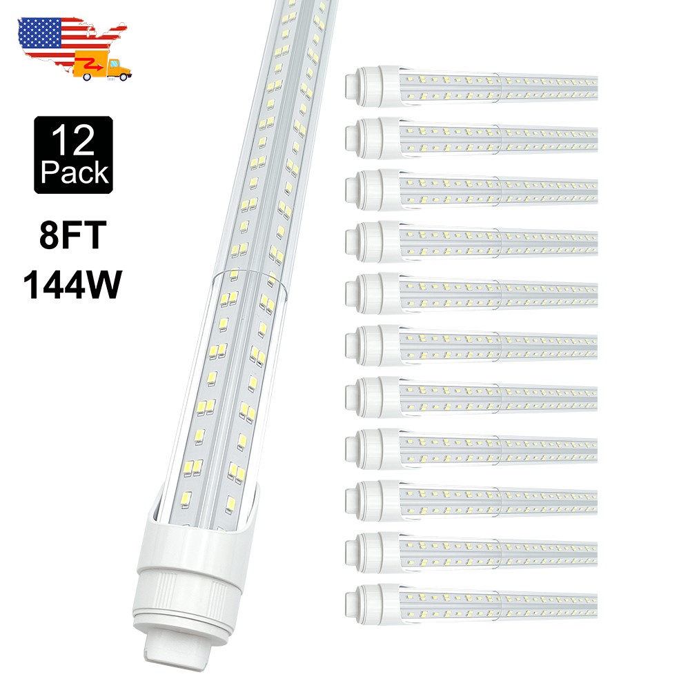 12 Pack 8Ft Led Tube Light Bulbs 144W, F96T12 HO Led Replacement Tube 8\' 6500K