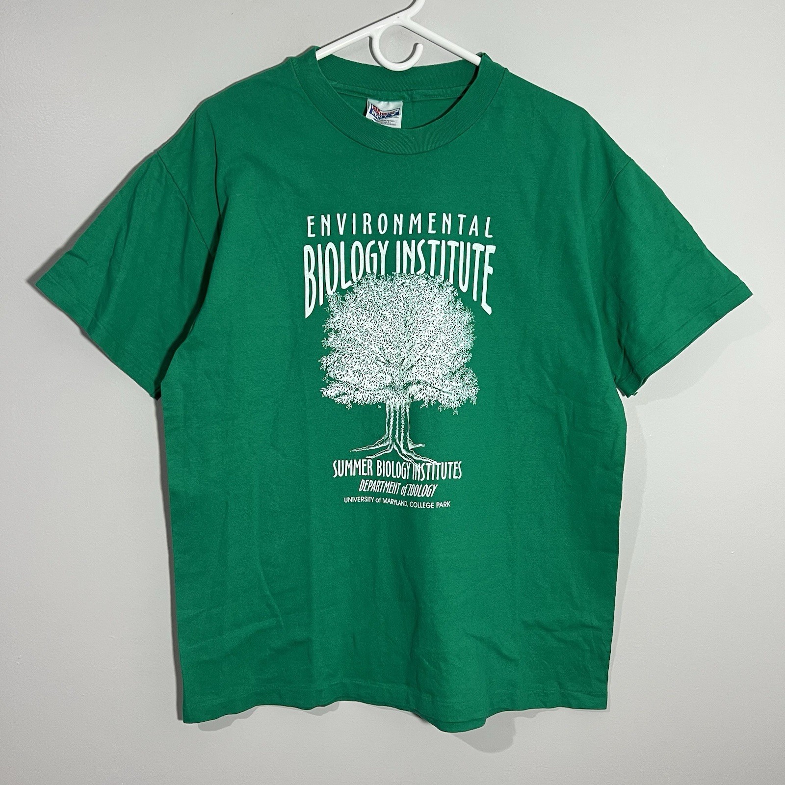 Vintage Environmental Biology Institute Green Single Stitch T-Shirt Adult Large Vintage Environmental Biology Institute Green Single Stitch T-Shirt Adult Large