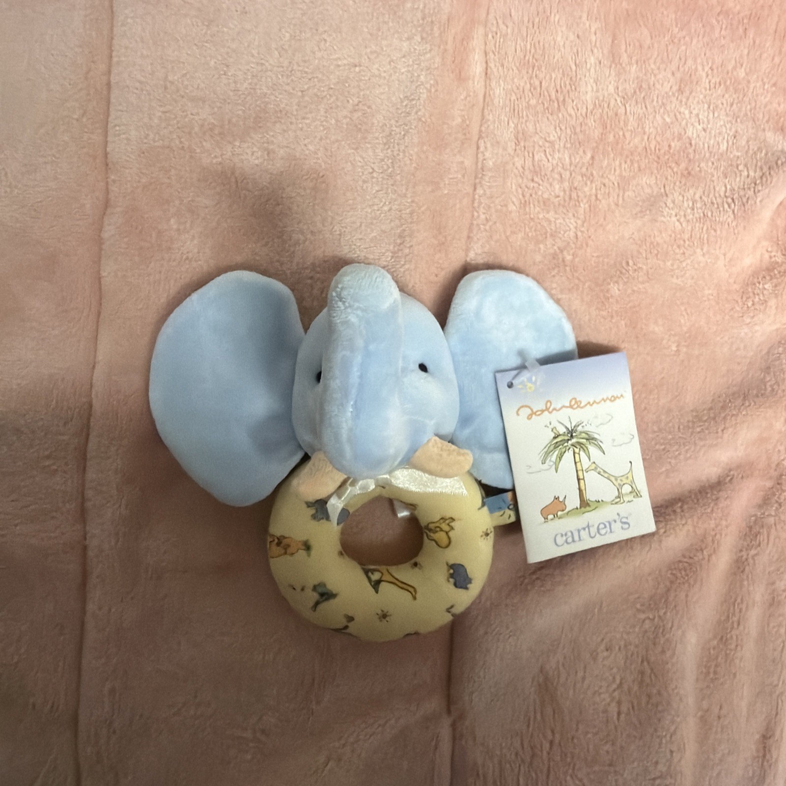 Carters John Lennon Elephant Plush Baby Rattle Stuffed Toy Real Love W Tag Carters John Lennon Elephant Plush Baby Rattle Stuffed Toy Real Love W Tag