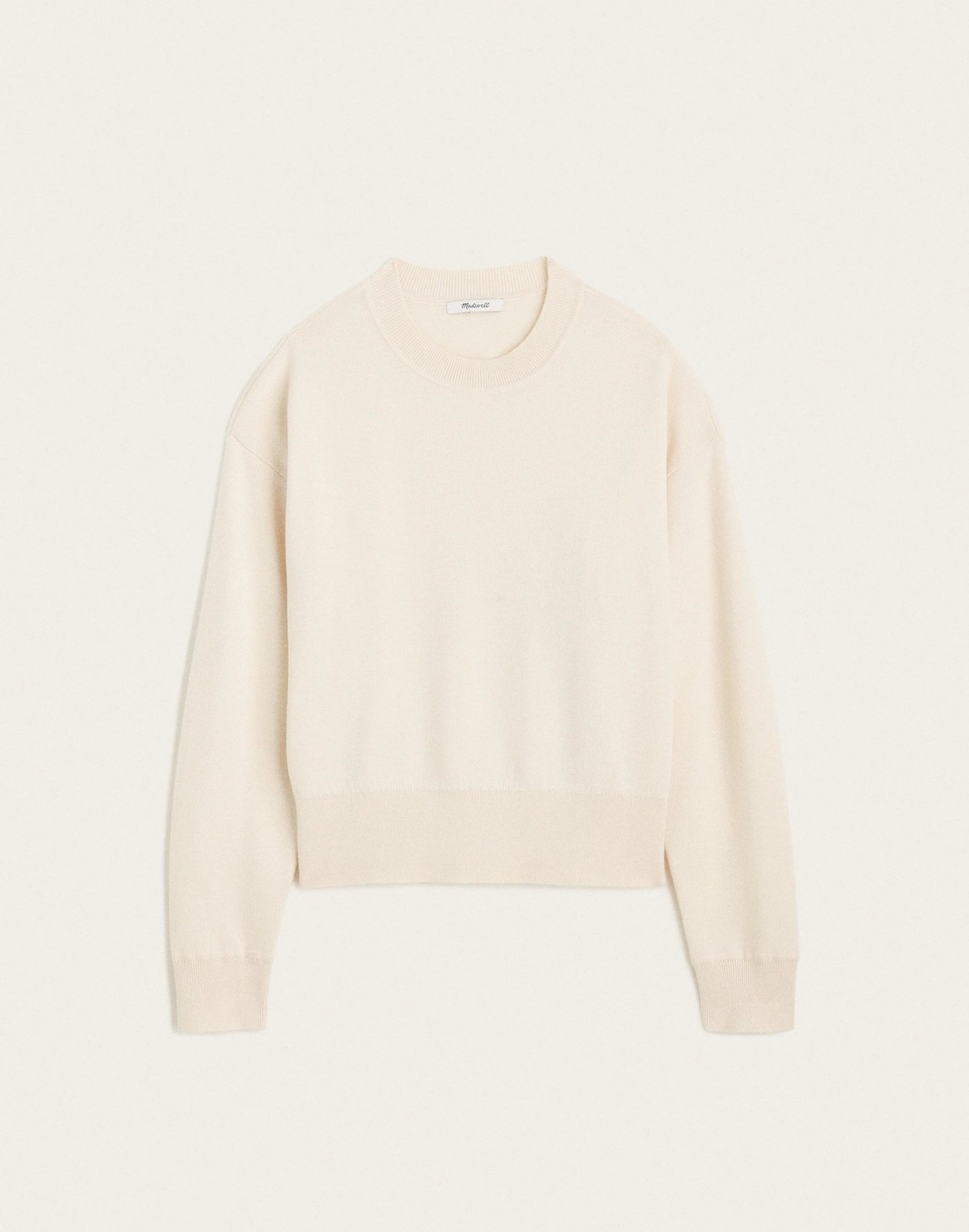 Madewell The Casey Crewneck Sweater in Merino-Silk Blend, canvas