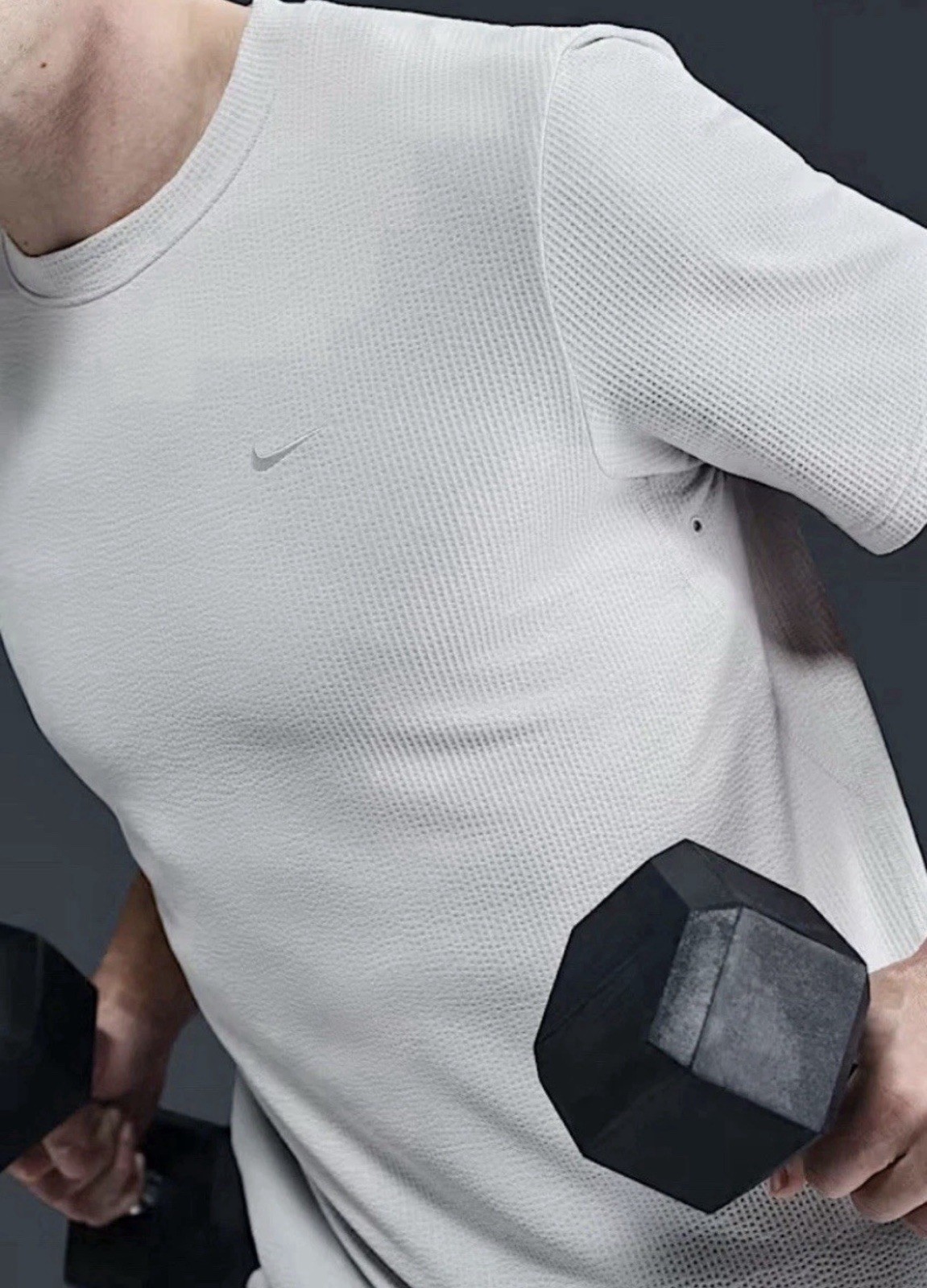 $65.00 NWT Nike Primary Seersucker Short-Sleeve Versatile Top Grey Men\'s Size M