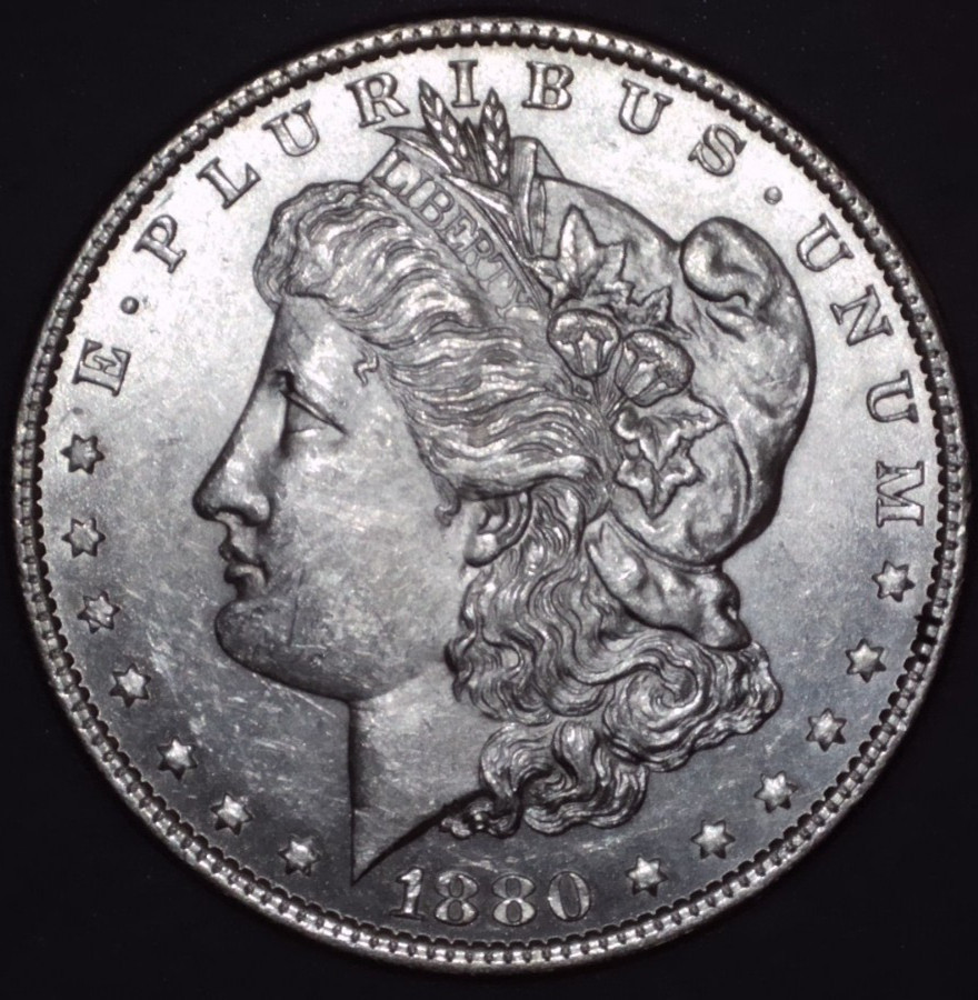 1880 O, Micro O, Morgan Silver Dollar, Uncirculated, Bright White, Strong Strike