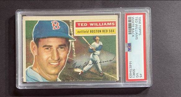 1956 Topps Baseball Ted Williams  PSA 3 MC  White Back Boston Red Sox HOF