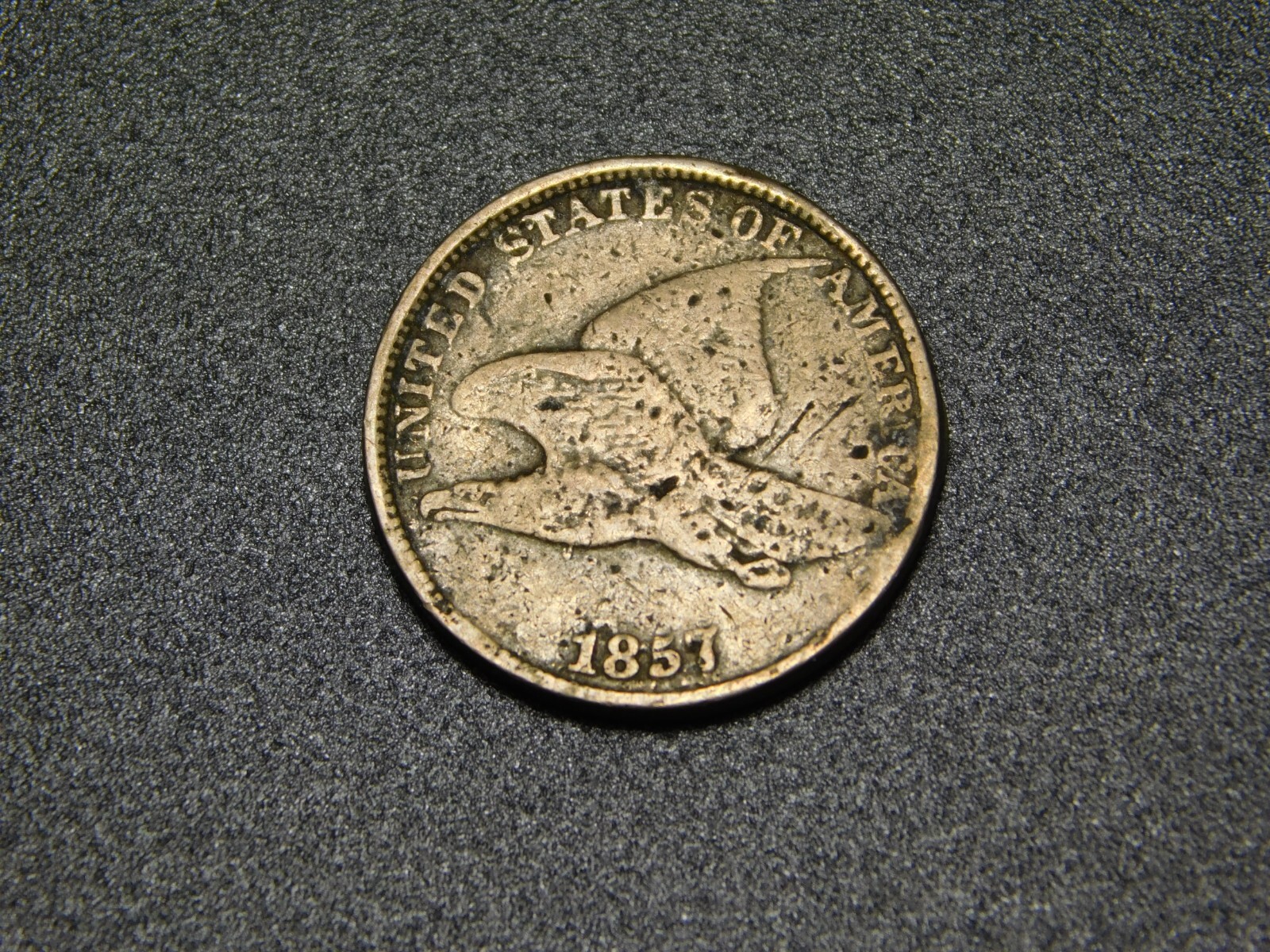 OLD US COIN 1857 FLYING EAGLE PENNY CENT OLD US COIN 1857 FLYING EAGLE PENNY CENT