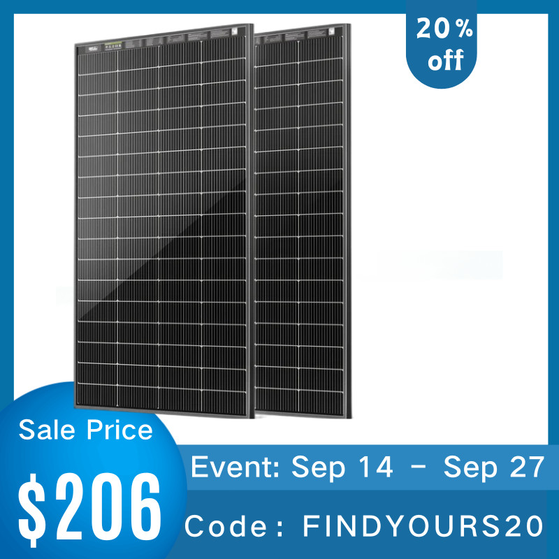 HQST 2×200W N-Type Compact Panels 400W Bifacial Solar Panel Kit