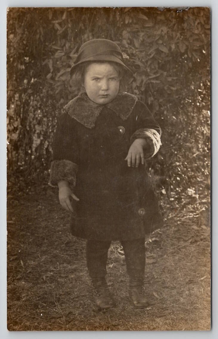 RPPC Sassy Little Girl Coat Hat and That Look on Her Face Postcard F23 RPPC Sassy Little Girl Coat Hat and That Look on Her Face Postcard F23