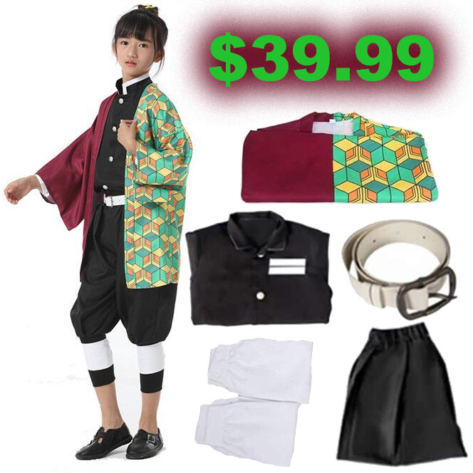 Childrens Kids Tomioka Giyuu Demon Slayer Kimetsu no Yaiba Anime Cosplay Costume