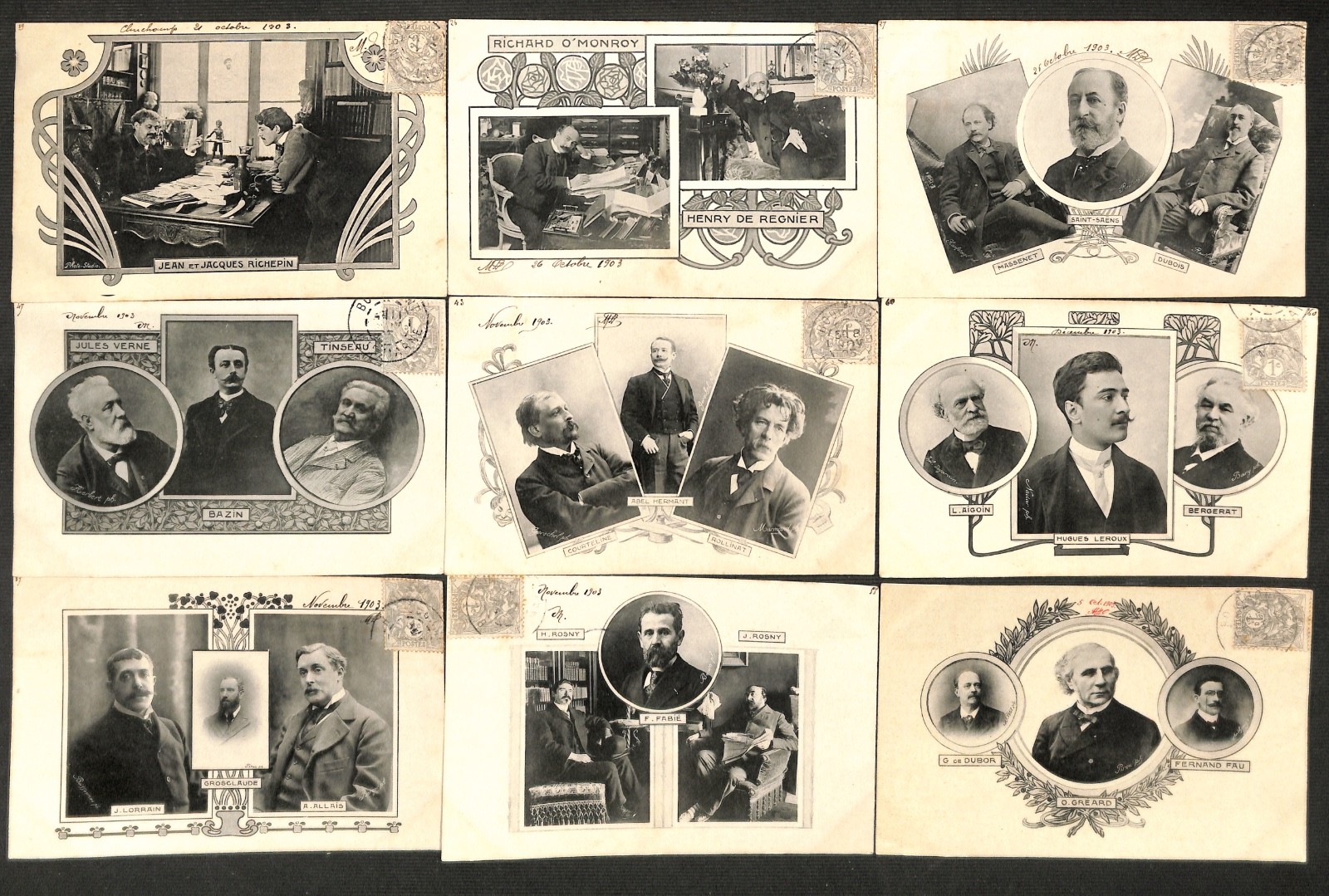 Personalities - lot of 9 postcards: LES ANNALES POLITIQUES ET LITTÉRAIRES (01) Personalities - lot of 9 postcards: LES ANNALES POLITIQUES ET LITTÉRAIRES (01)