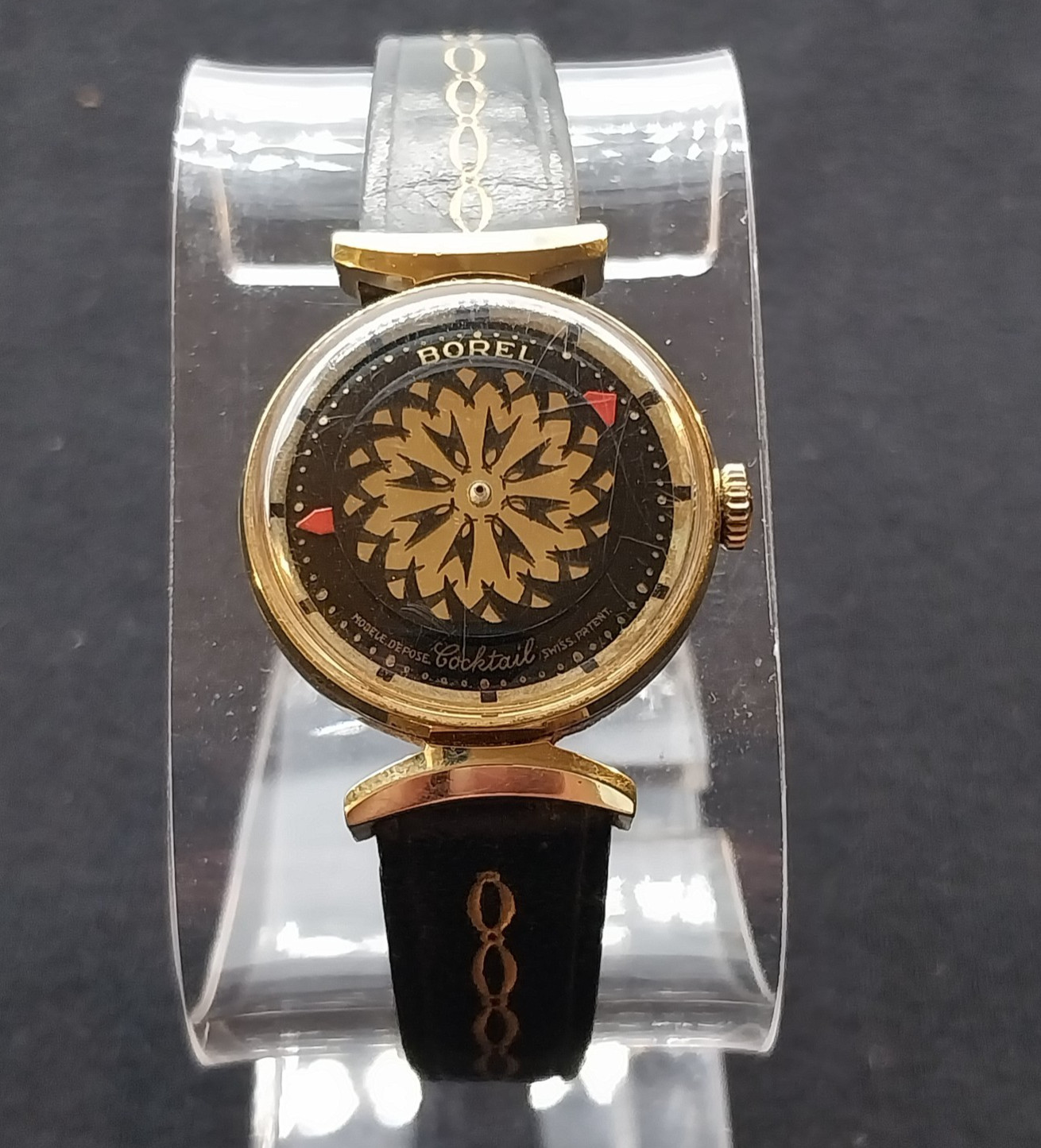 Vintage Ernest Borel Cocktail Kaleidoscope Mystery Dial 17J Swiss Manual Watch