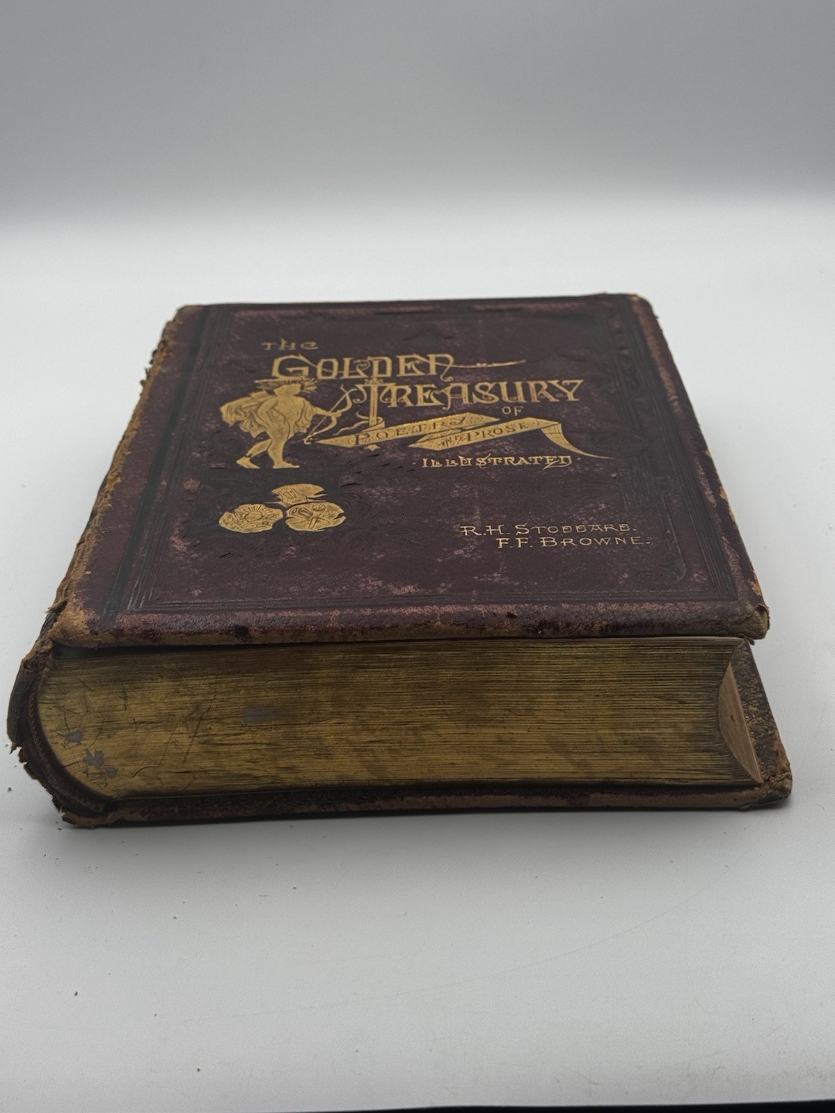 Antique 1883 The Golden Treasury of Poetry & Prose Illustrated Stoddard Browne