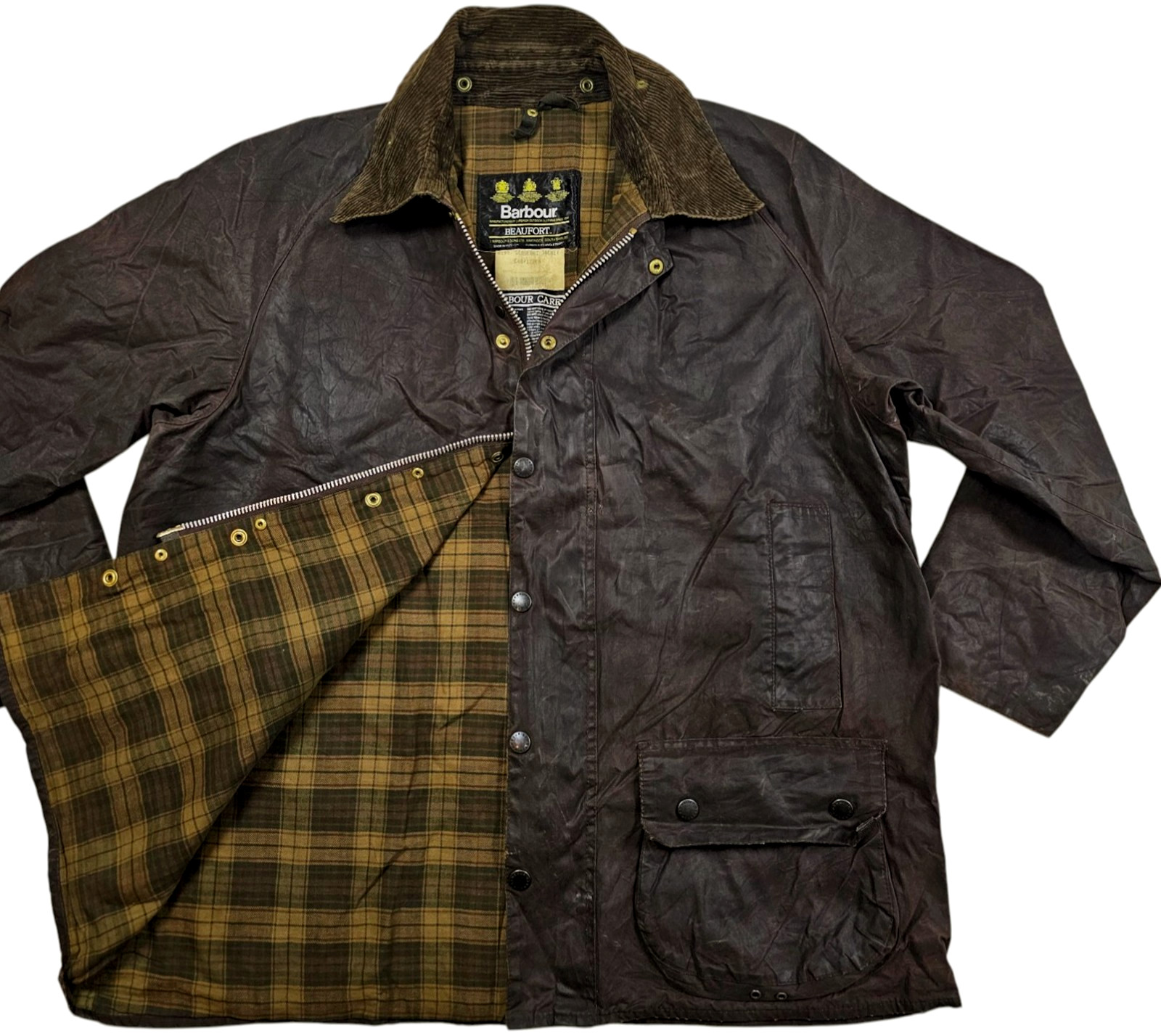 *HOT VTG Men BARBOUR A190 BEAUFORT PARKA LINED BURGUNDY WAXED COAT Jacket C48 XL