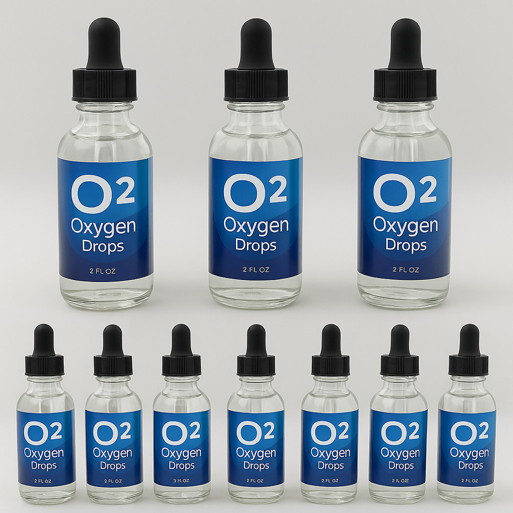 10 Pack O2 Oxygen Liquid Drops Enhance Cellular Energy & Vitality salud