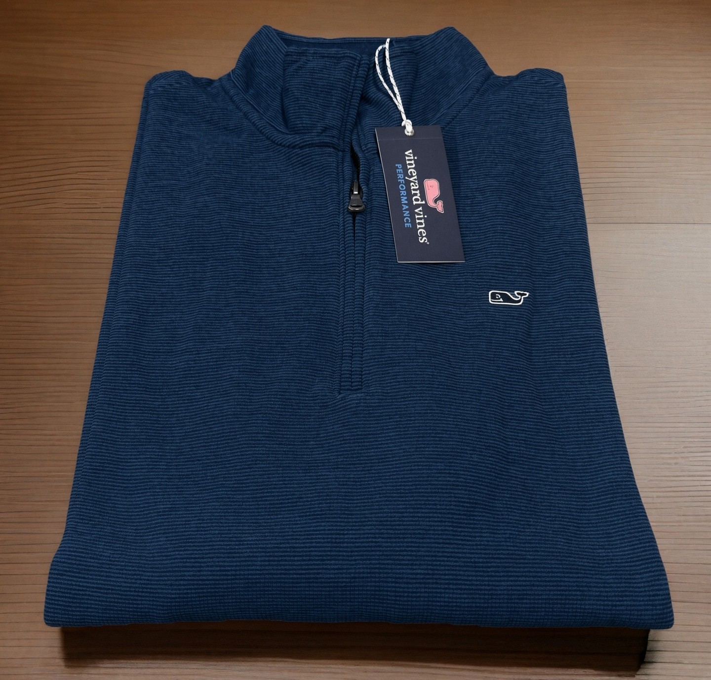 Vineyard Vines Saltwater Quarter-Zip Pullover Size Large Deep Bay NWT