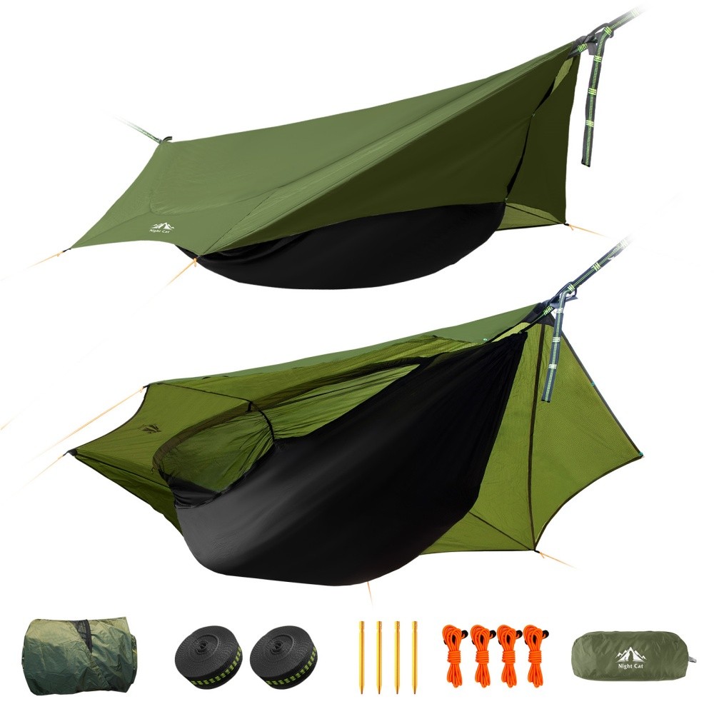Night Cat Backpacking Hammock Tent with Mosquito Net Portable Outdoor Shelter Night Cat Backpacking Hammock Tent with Mosquito Net Portable Outdoor Shelter