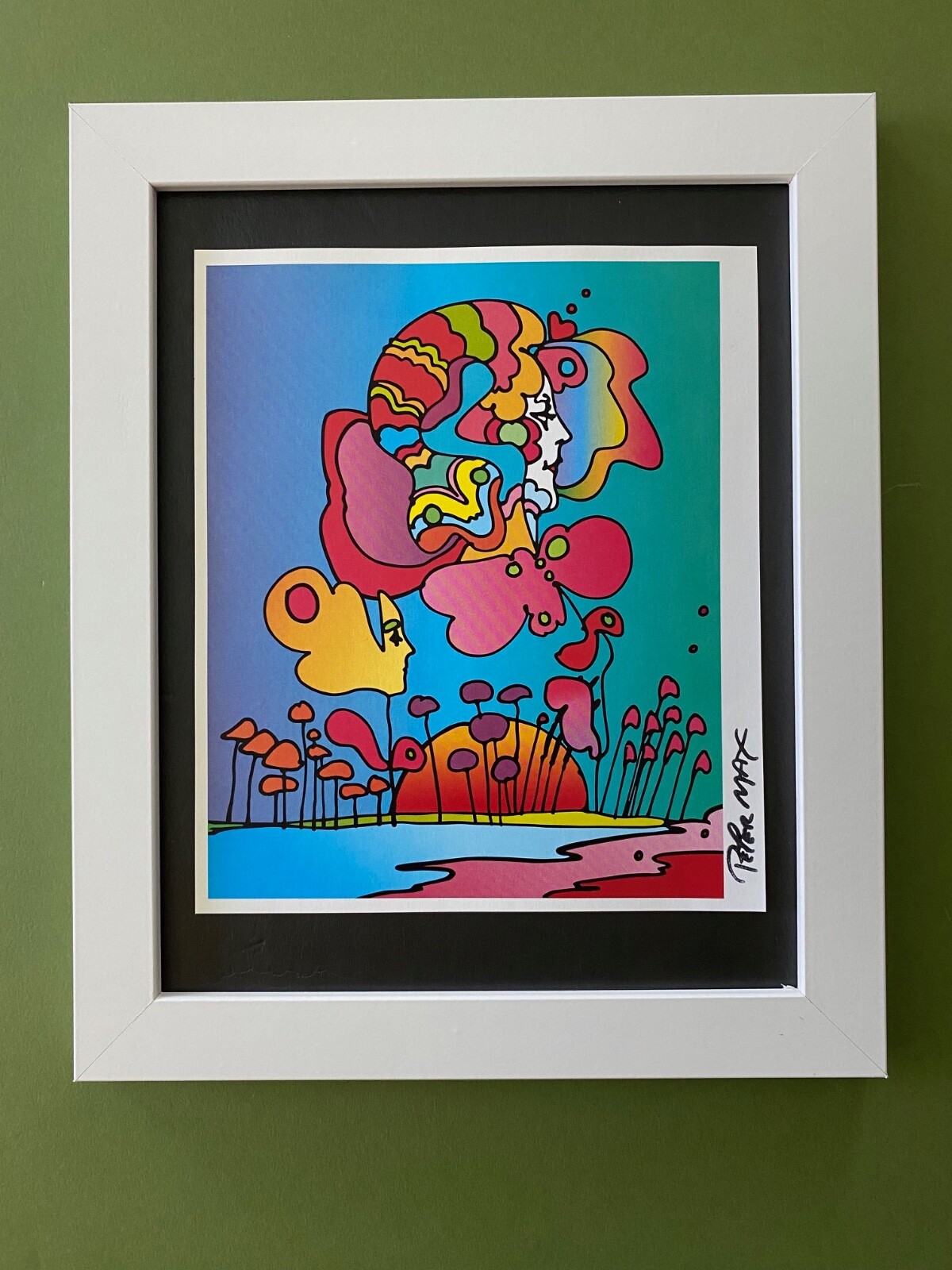 PETER MAX BEAUTIFUL SIGNED ART PRINT IN NEW FRAME POP ART HOME DECOR