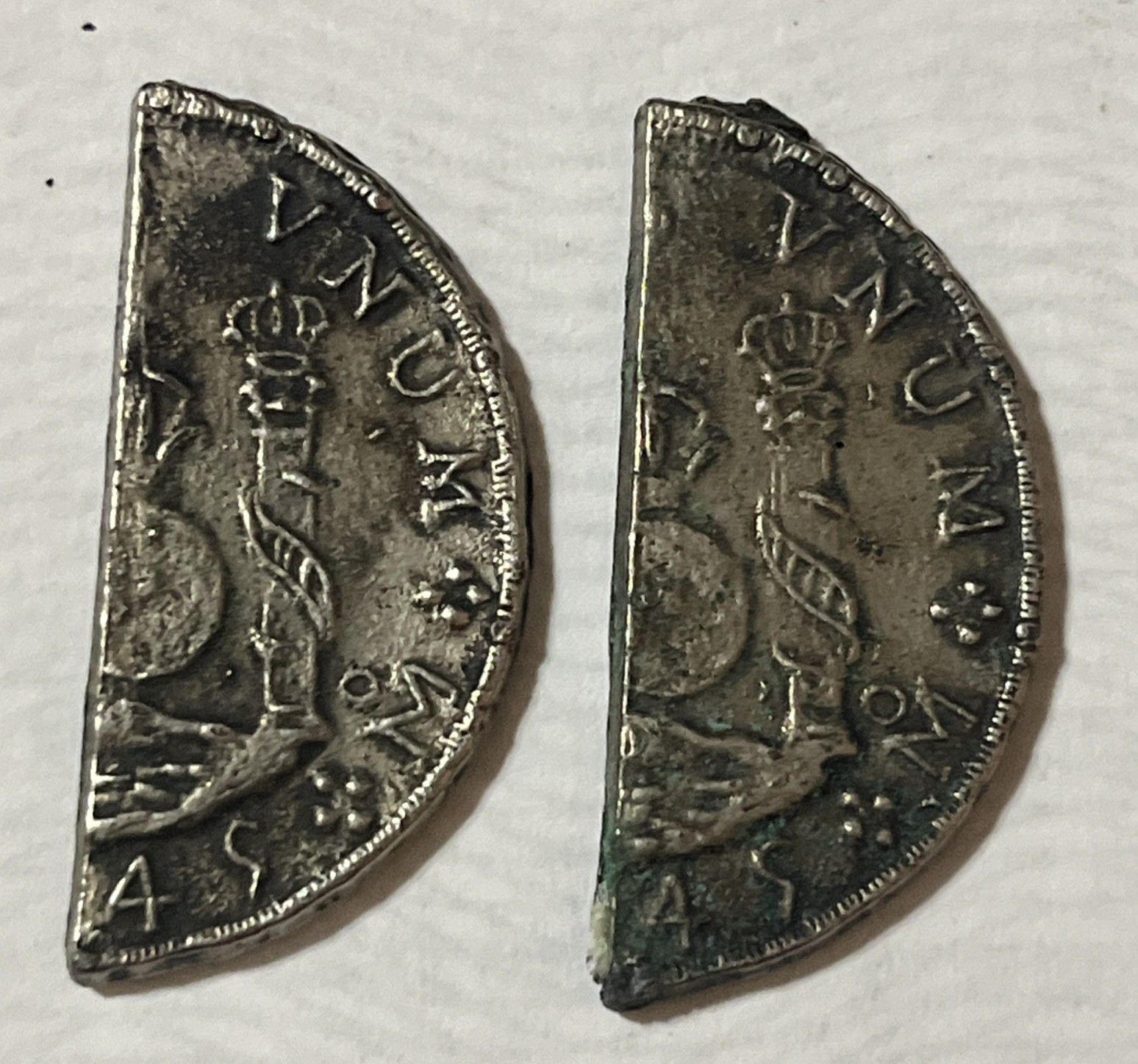 1745 Mexico 8 Reales Pillar Dollar Spanish Silver Coin-SET OF 2 cut for payment 